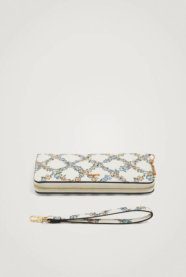 بارفوا محفظة كروت نسائية مشجرة بحامل يد أزرق