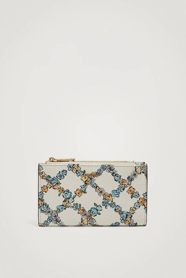 بارفوا محفظة كروت نسائية بسحاب مشجرة أزرق