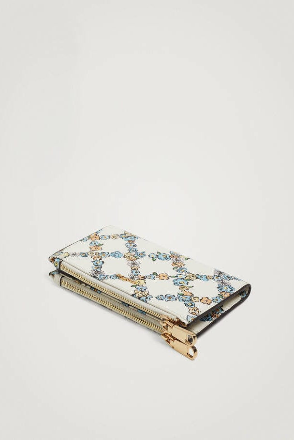 بارفوا محفظة كروت نسائية بسحاب مشجرة أزرق