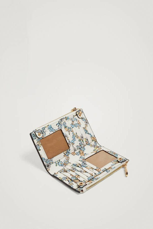 بارفوا محفظة كروت نسائية بسحاب مشجرة أزرق