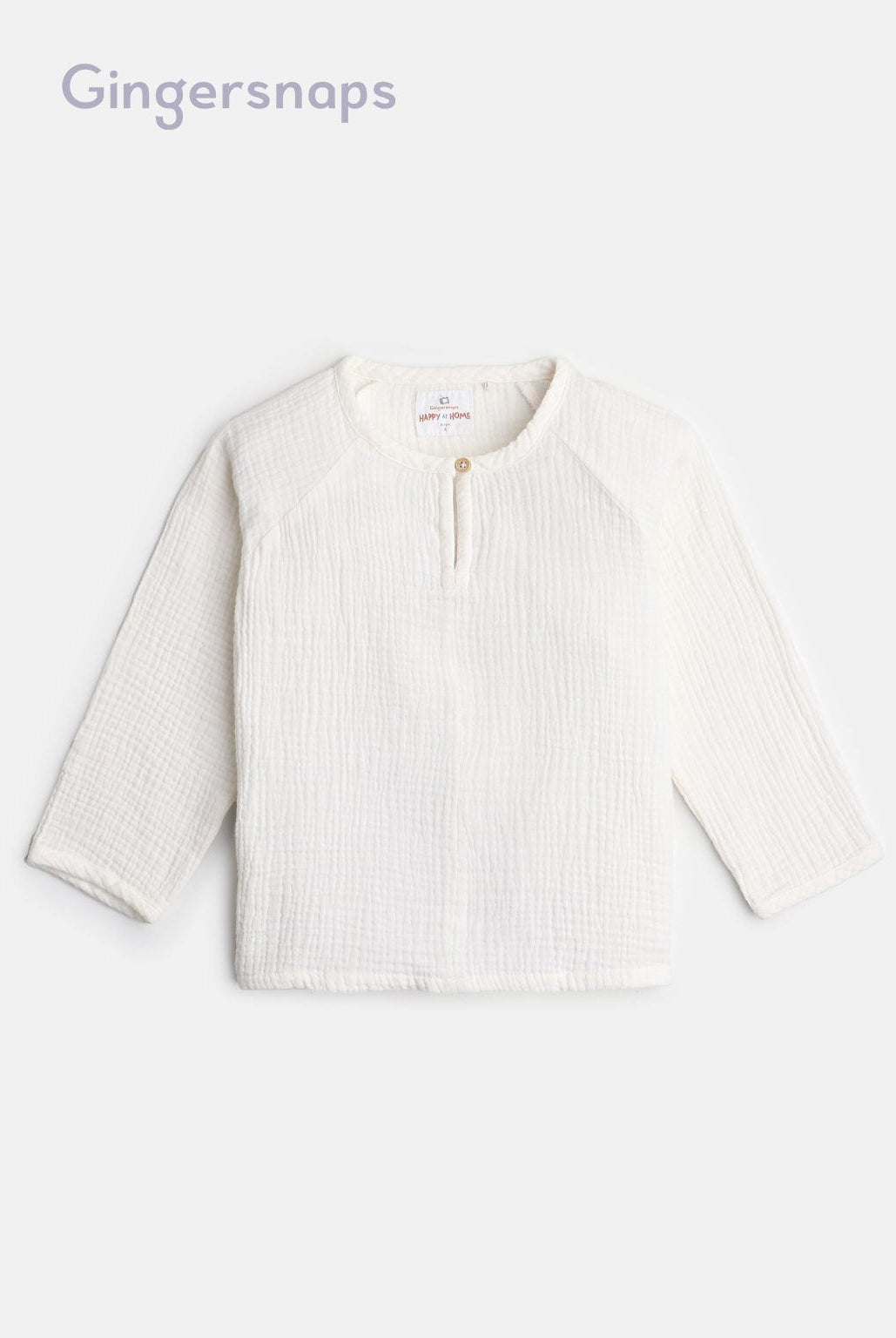 جينجرسنابس قميص بدون ازرار أولادي بكشكشة بكم أوف وايت