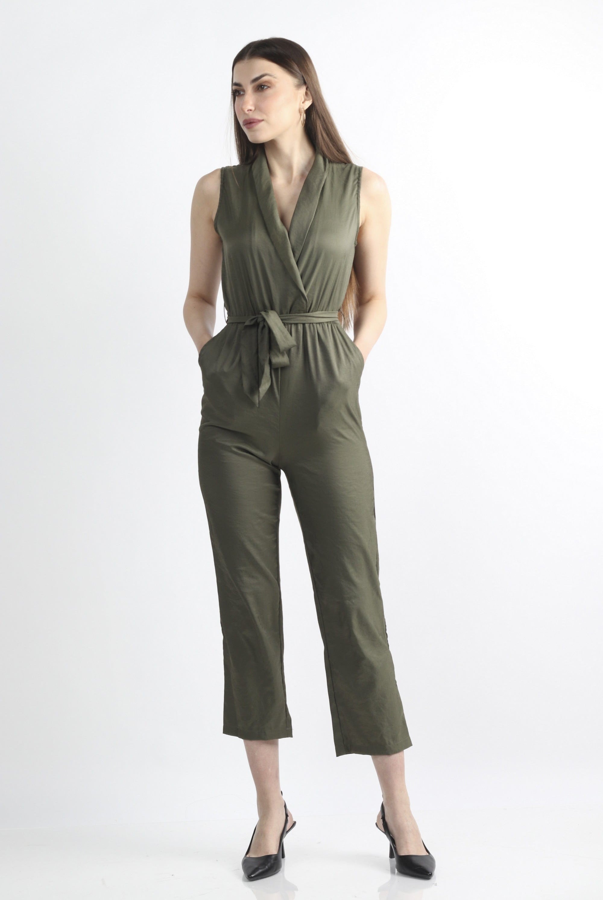 كيتشن جمبسوت سادة مخصر برباط كت نسائي