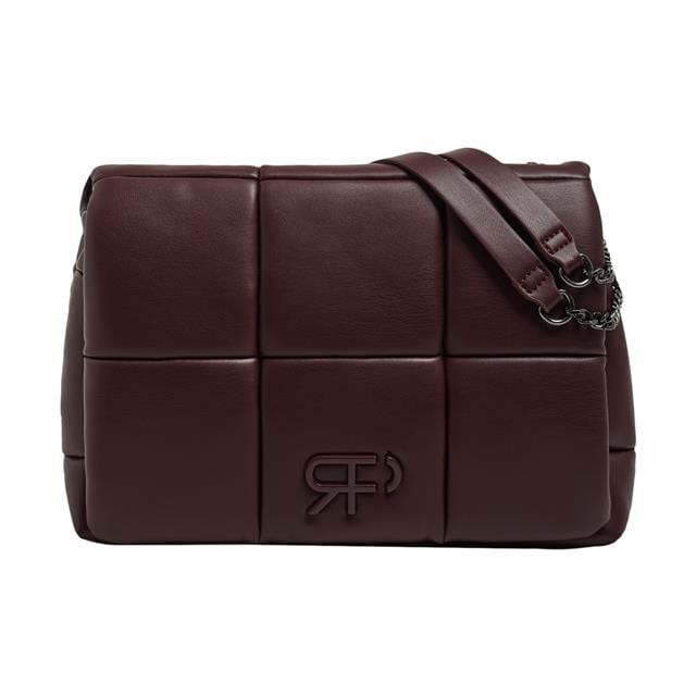 بارفوا حقيبة كتف جلد مربعة بسلسال