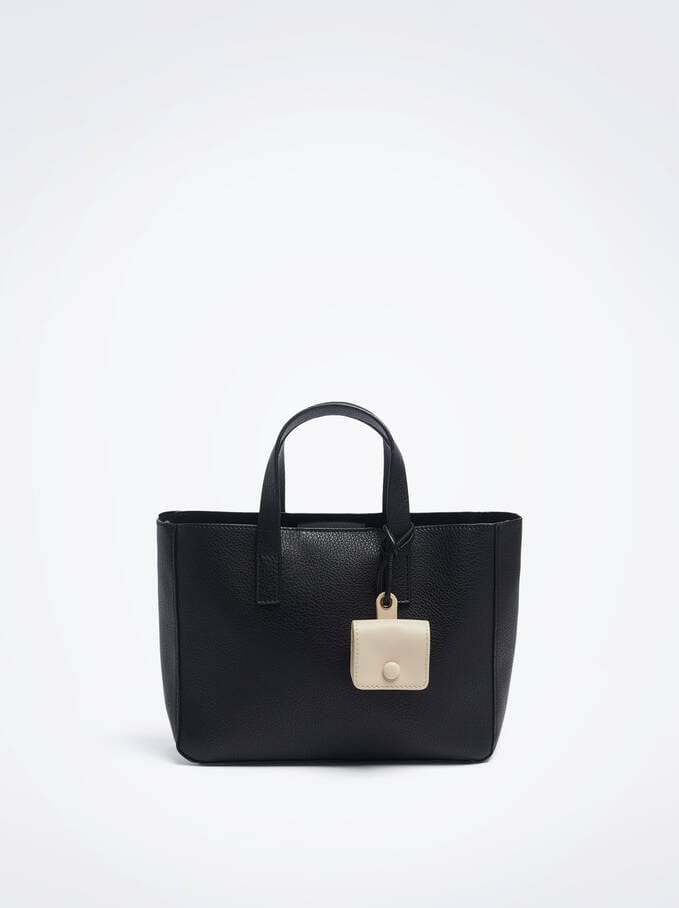 بارفوا شنطة توت باق نسائية جلد مزينة بحامل يد