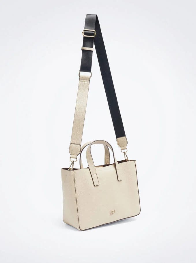 بارفوا شنطة توت باق نسائية جلد مزينة بحامل يد