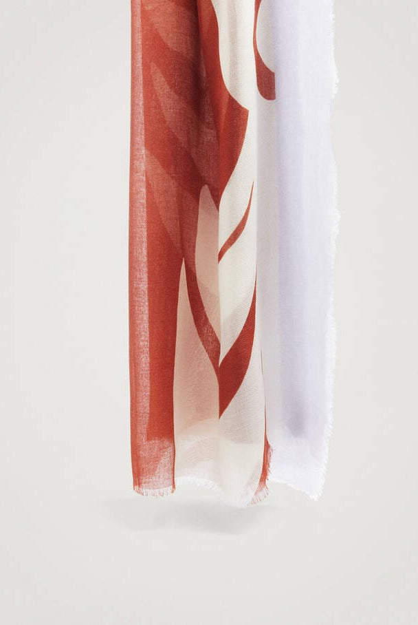 بارفوا شال نسائي مطبوع مربع أحمر