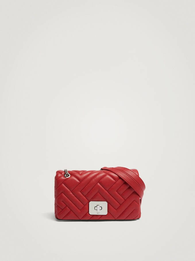 بارفوا حقيبة كتف نسائية جلد مطرزة بسلسال