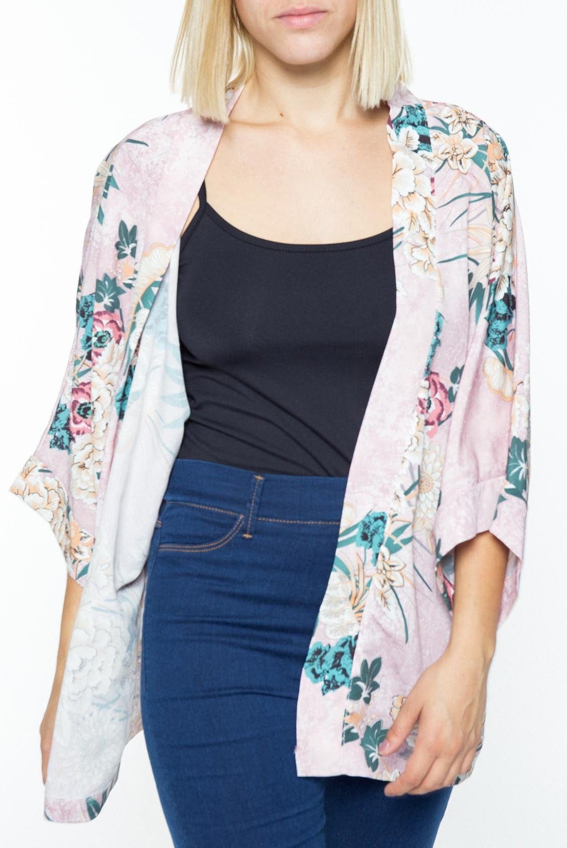 شانا كارديجان مورد نسائي طويل بأكمام طويلة واسعة نسائي وردي