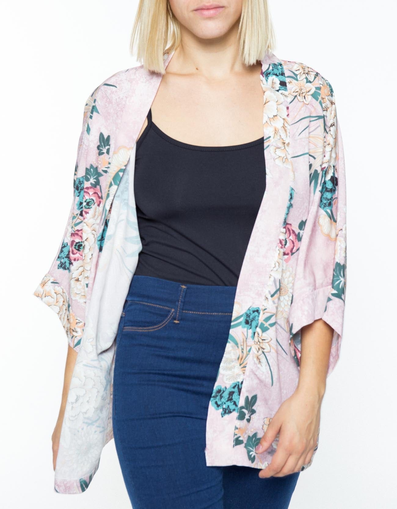 شانا كارديجان مورد نسائي طويل بأكمام طويلة واسعة نسائي وردي