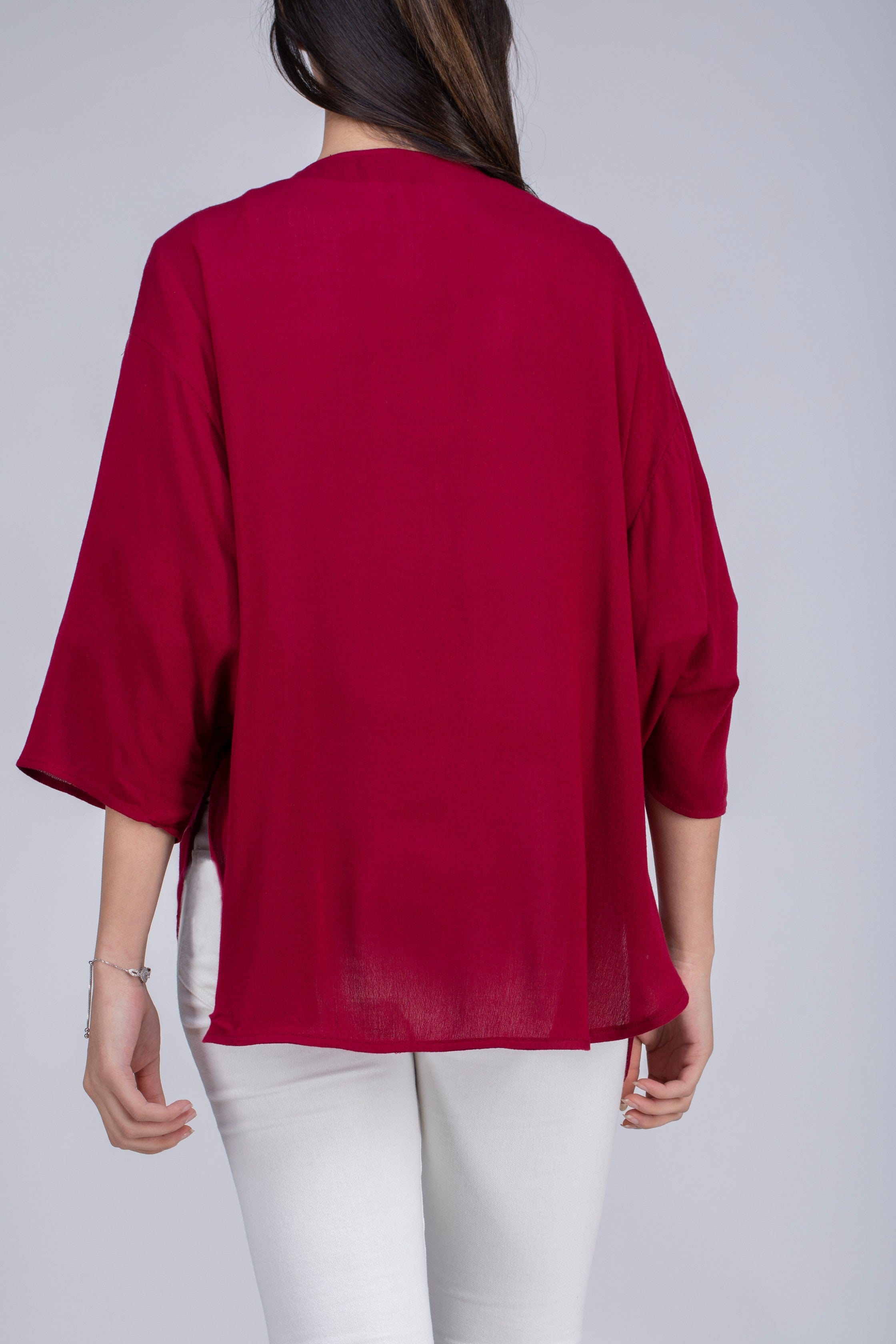 كارديجان سادة أوفر سايز بأكمام طويلة