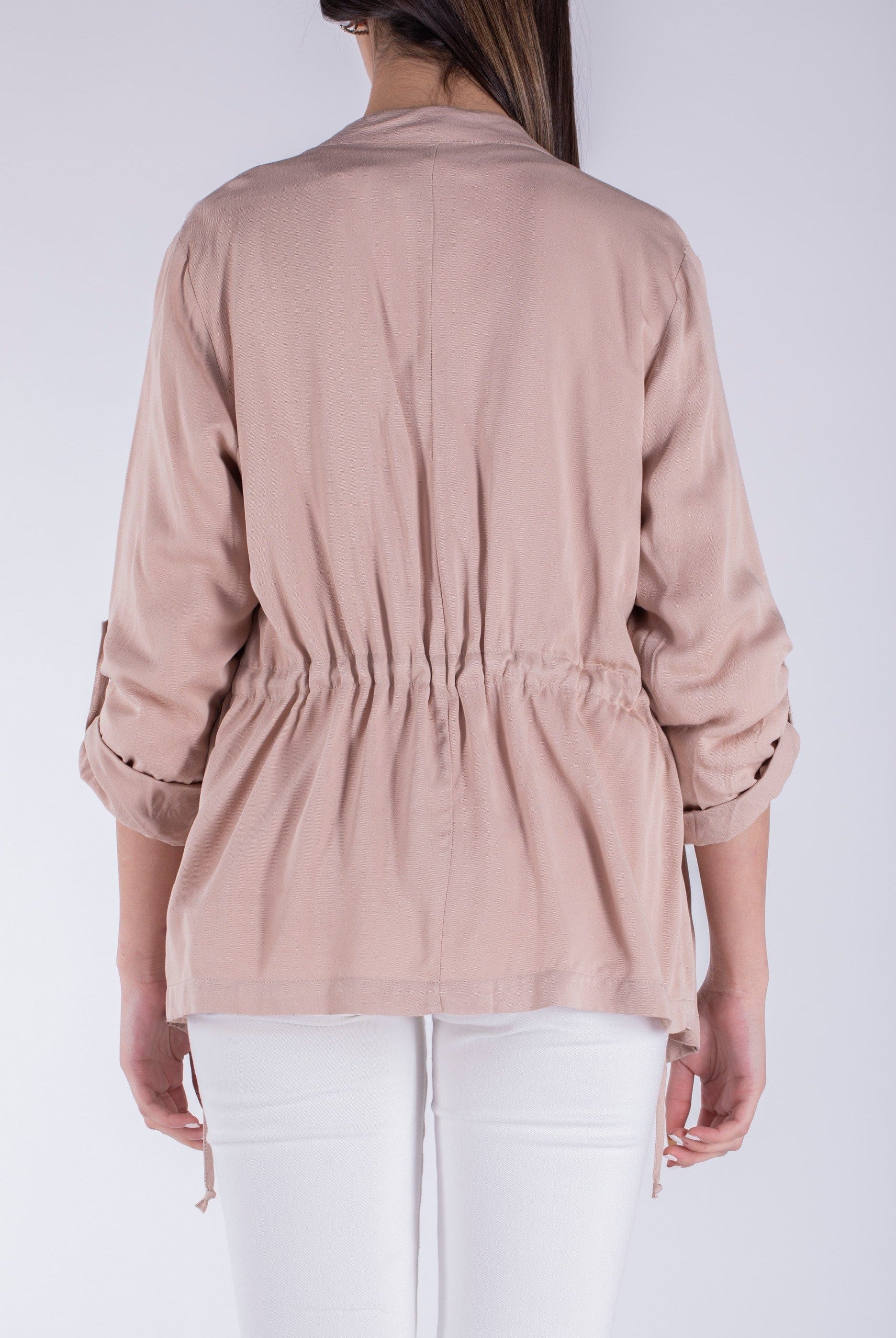 نتشي سترة سادة بدون سحاب مفتوحة بأكمام طويلة