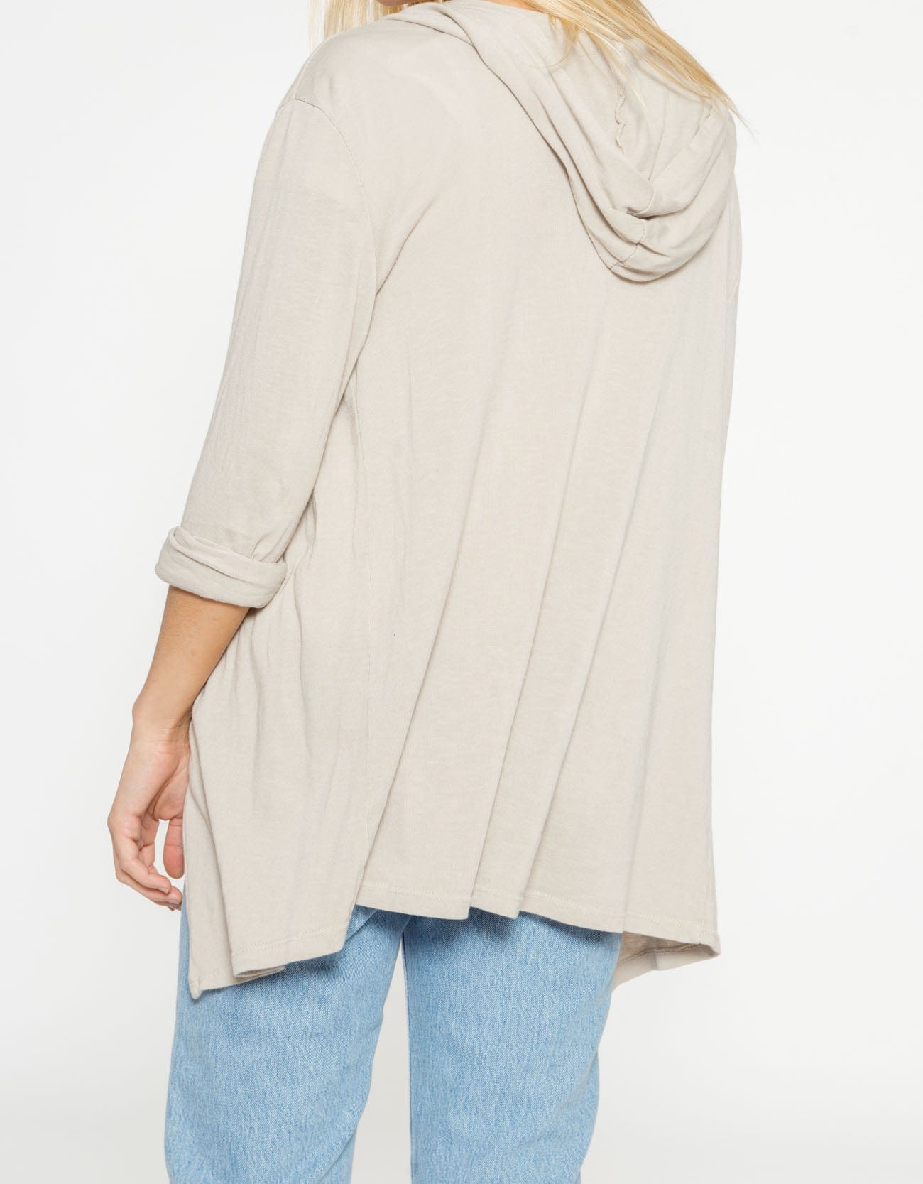 شانا جاكيت سادة كم طويل مفتوح نسائي