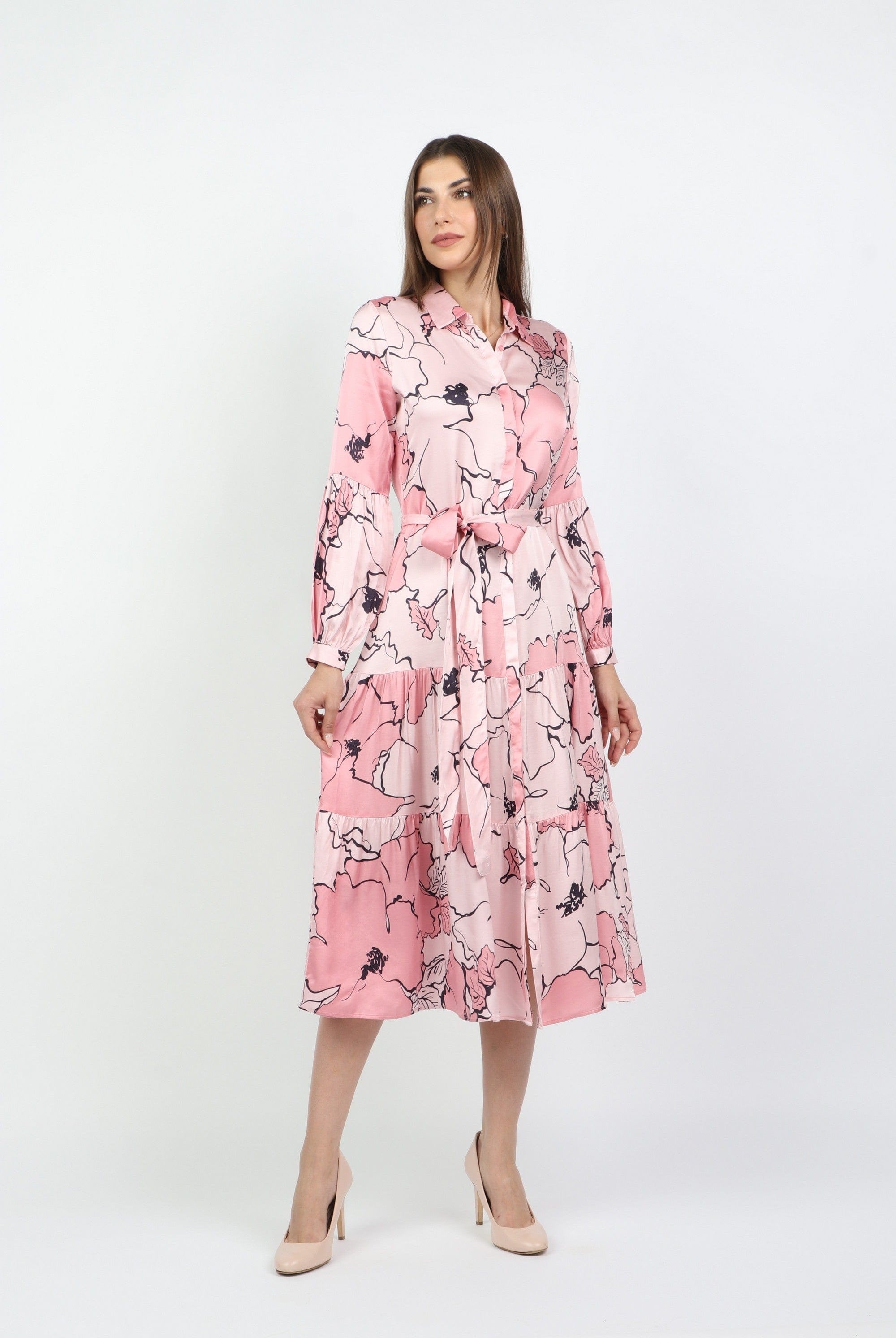 داليدرس فستان مشجر مخصر ميدي كم طويل نسائي