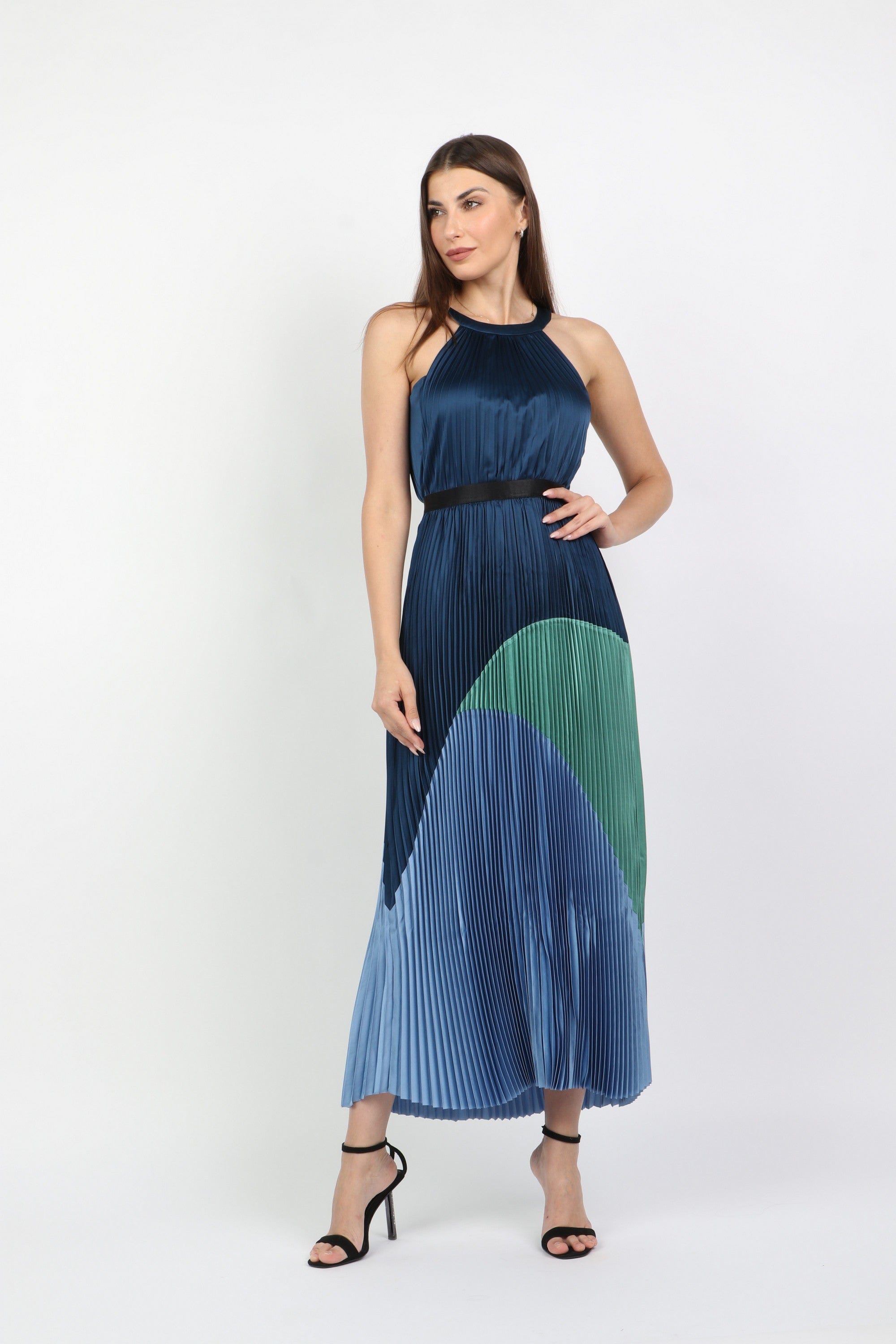 داليدرس فستان طويل سهرة بيليسيه حمالات متعدد الألوان