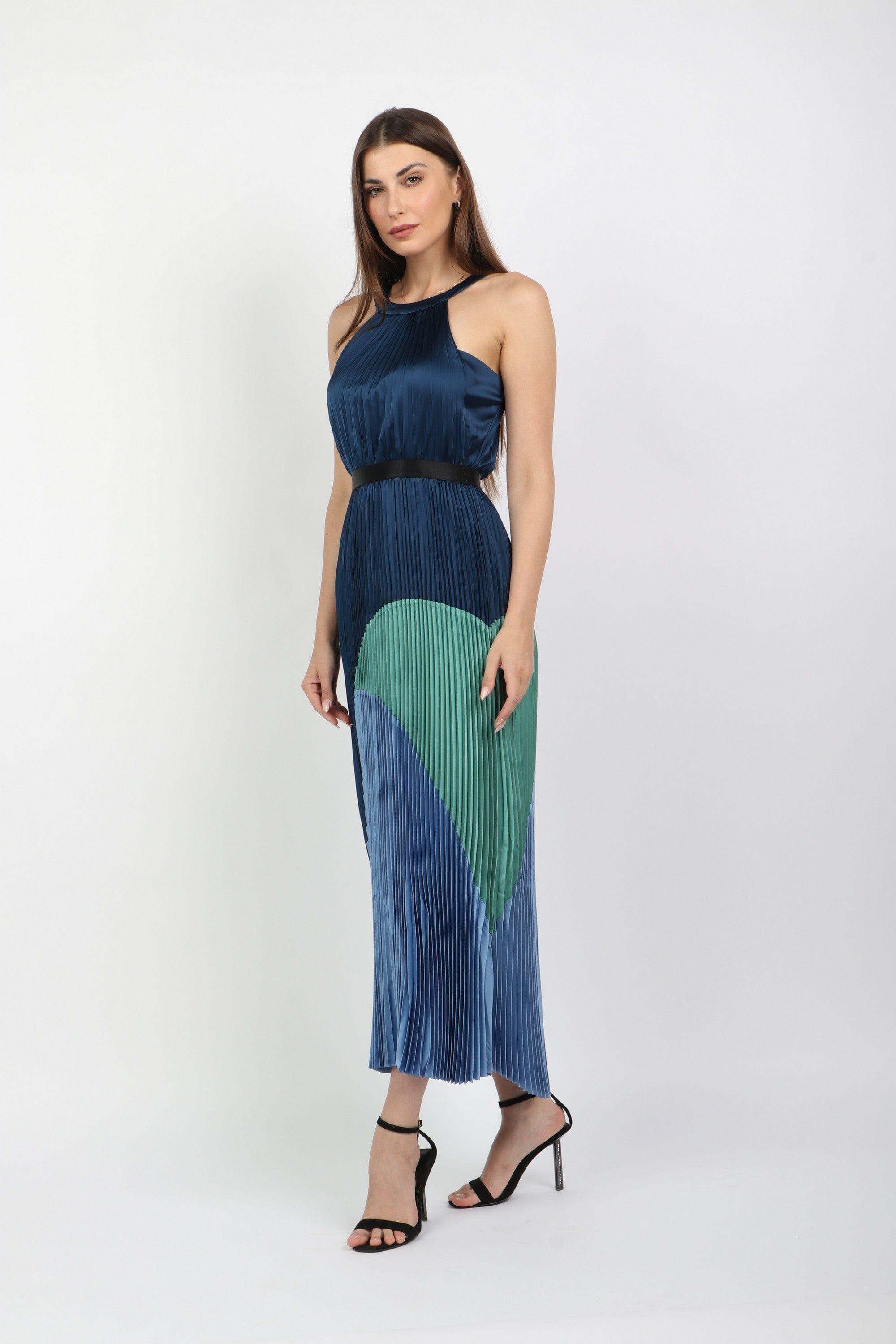 داليدرس فستان طويل سهرة بيليسيه حمالات متعدد الألوان