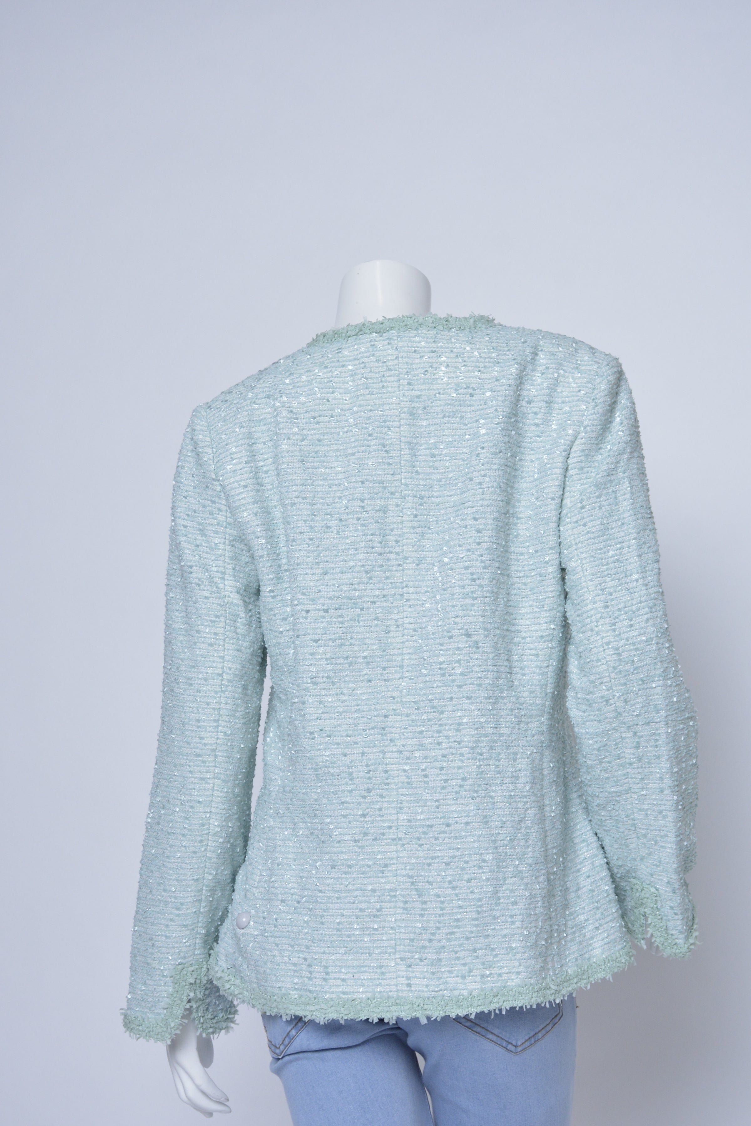 داليدرس جاكيت بجيوب أمامية بزراير كم طويل نسائي أزرق