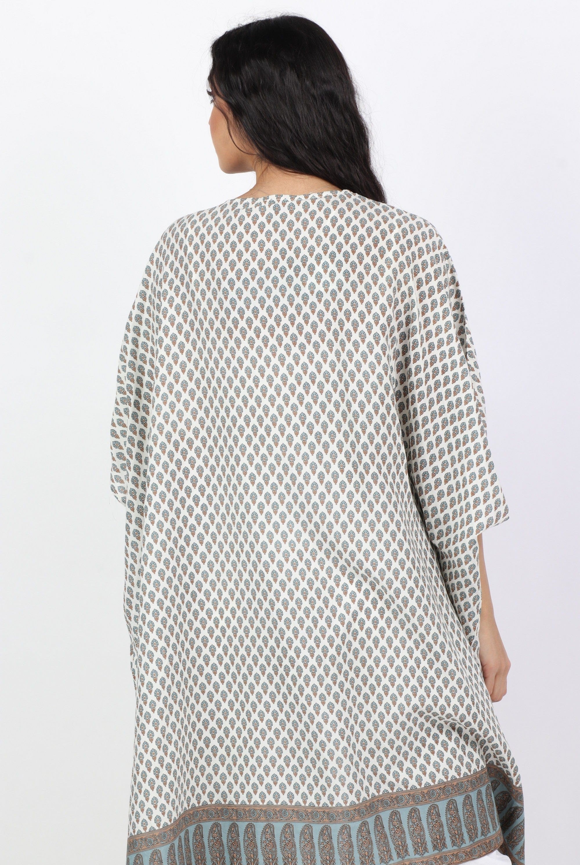 داليدرس كارديجان طويل منقوش نص كم نسائي لوز