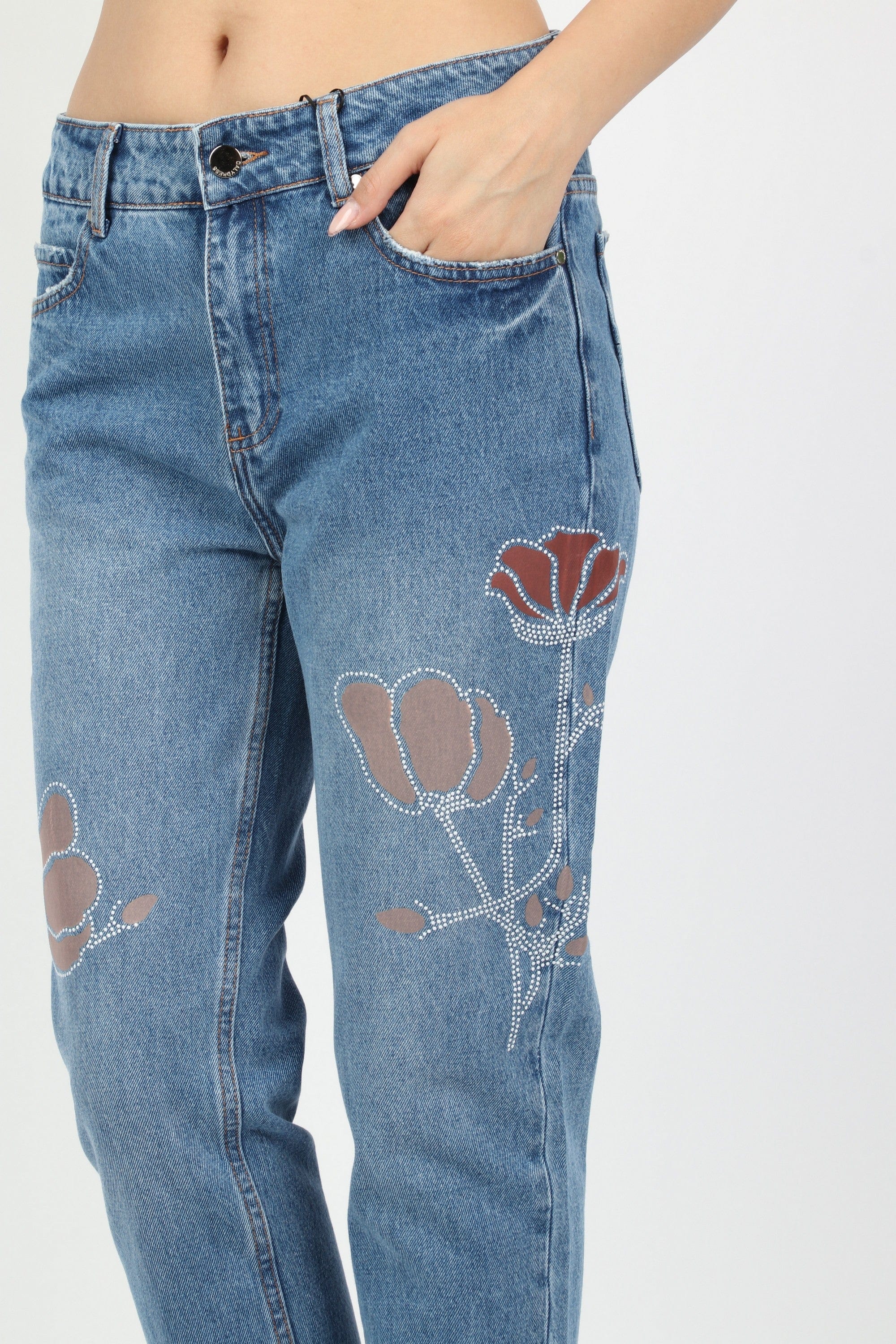 داليدرس بنطلون جينز بوي فريند مشقق أزرق فاتح