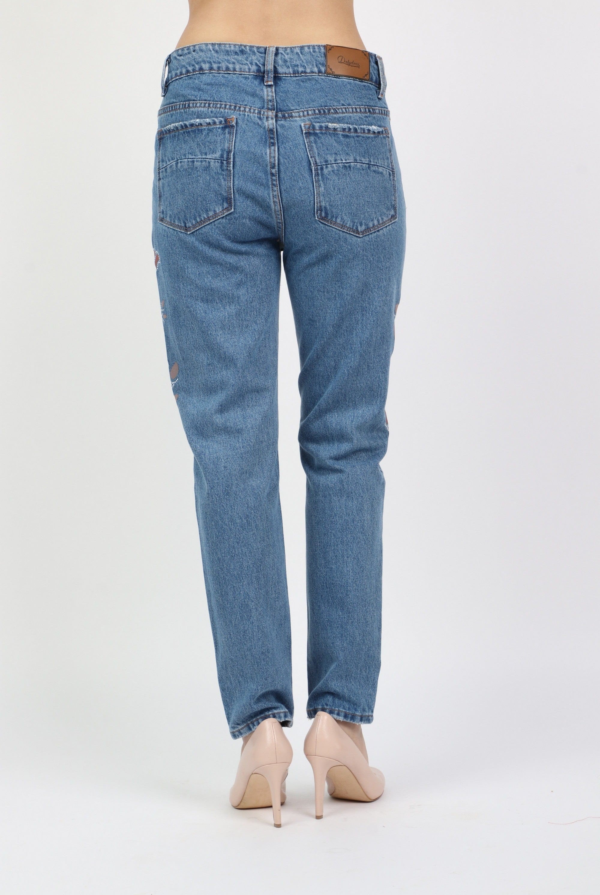 داليدرس بنطلون جينز بوي فريند مشقق أزرق فاتح