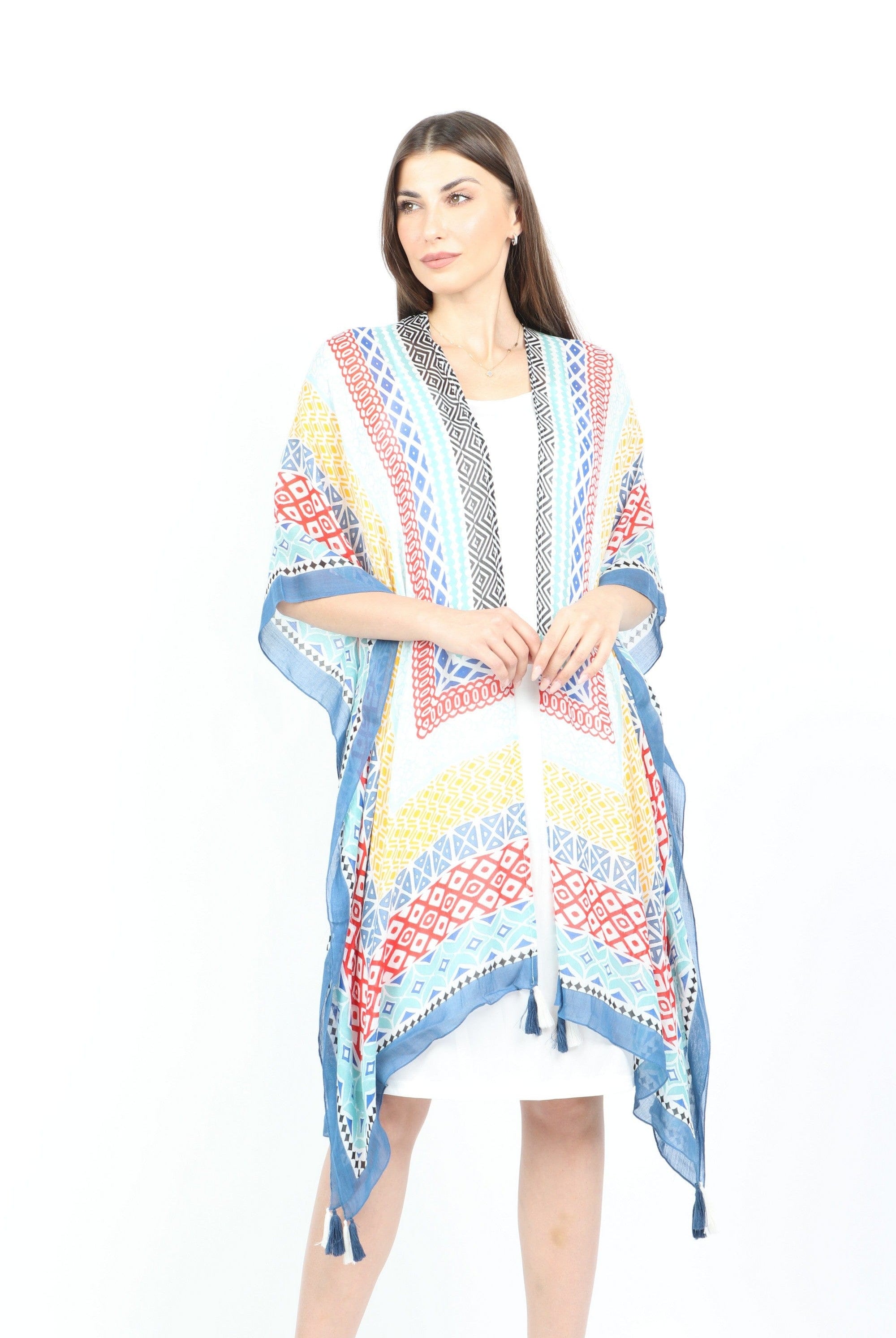 داليدرس قفطان خفيف قصير ملون 3/4 كم نسائي متعدد الألوان