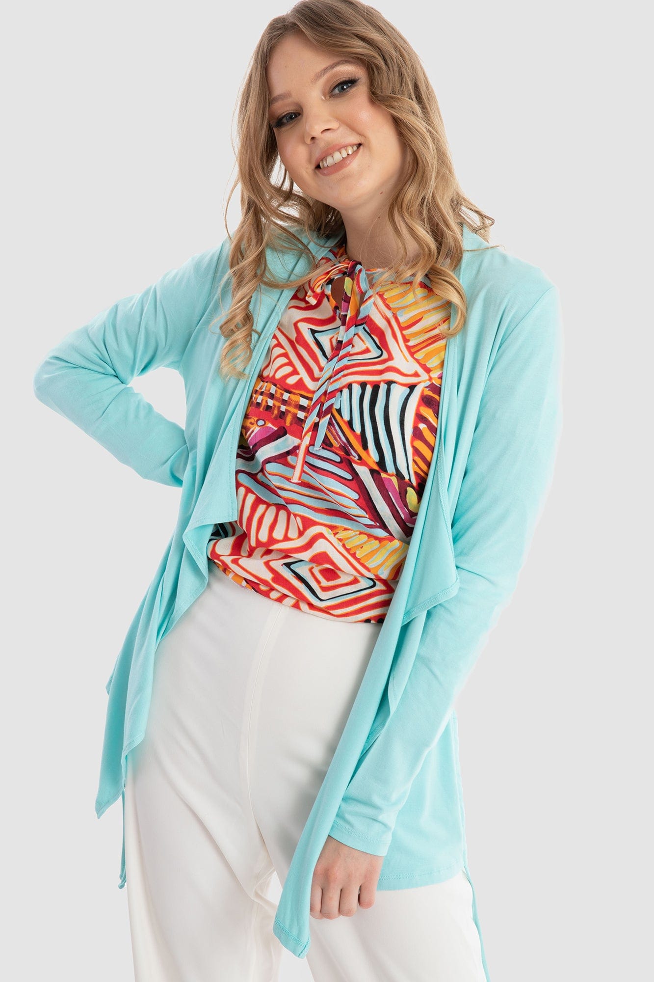 داليدرس كارديجان سادة كم طويل واسع نسائي