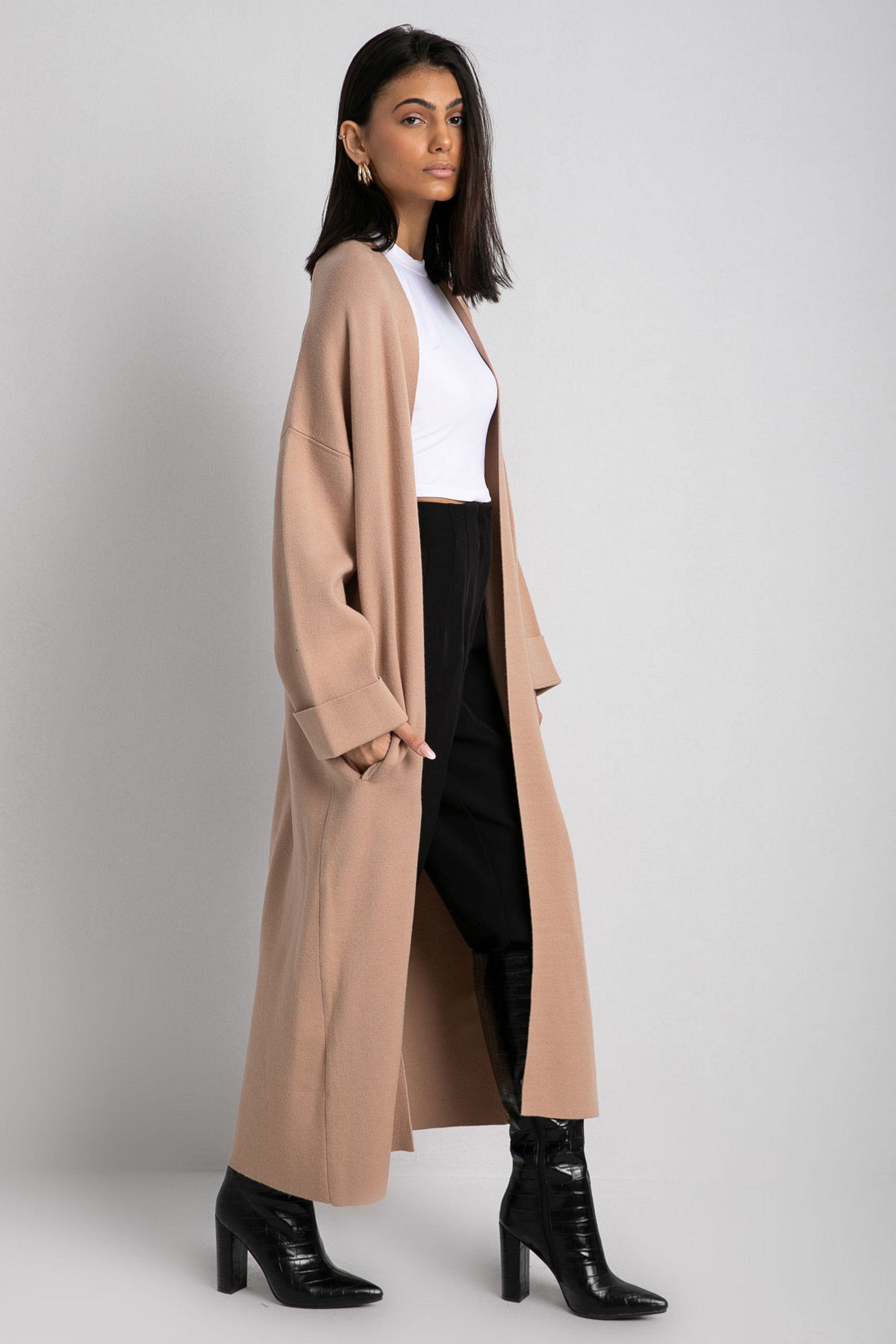 داليدرس كارديجان طويل سادة كم طويل نسائي