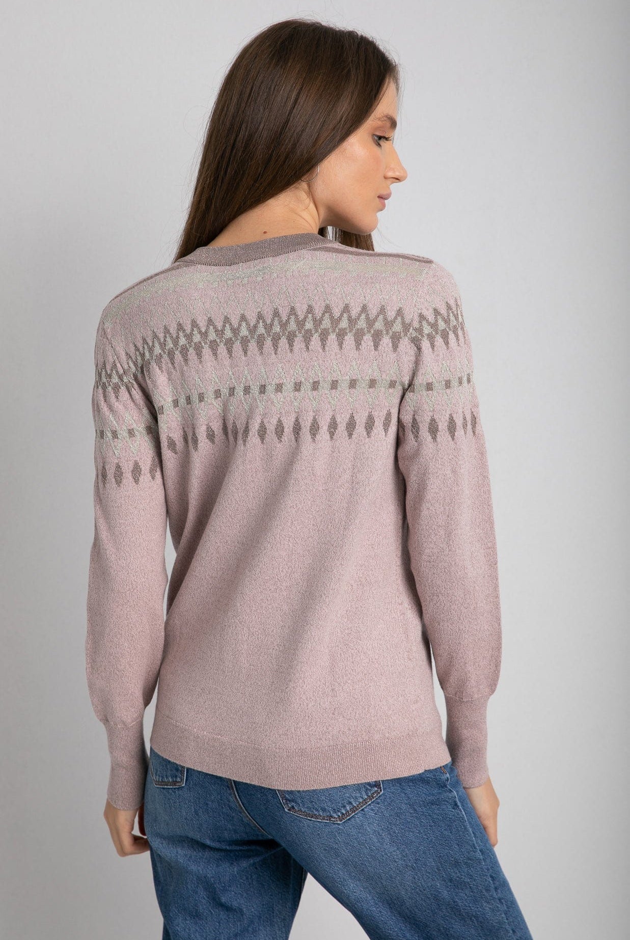 داليدرس كارديجان بأزرار أمامية منقوش من أعلى كم طويل متعدد الألوان