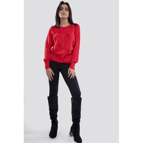 داليدرس كارديجان قصير مطرز كم طويل نسائي