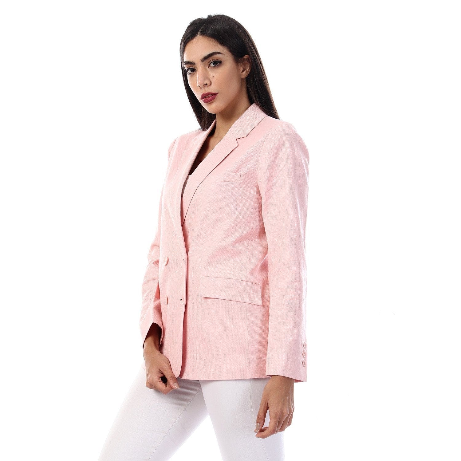 داليدرس جاكيت رسمي سادة كم طويل بأزرار أمامية نسائي