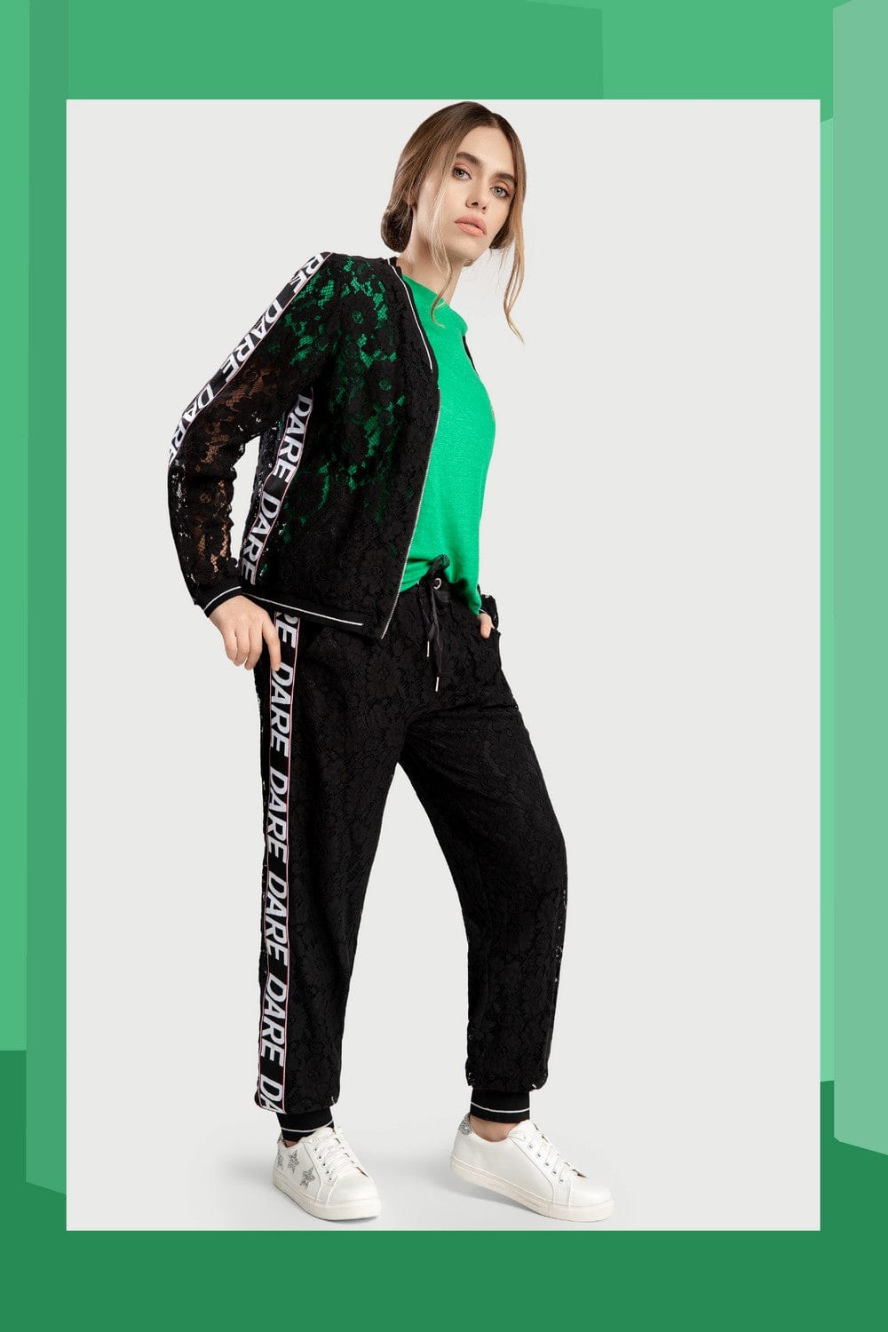 داليدرس جاكيت دانتيل كم طويل نسائي أسود