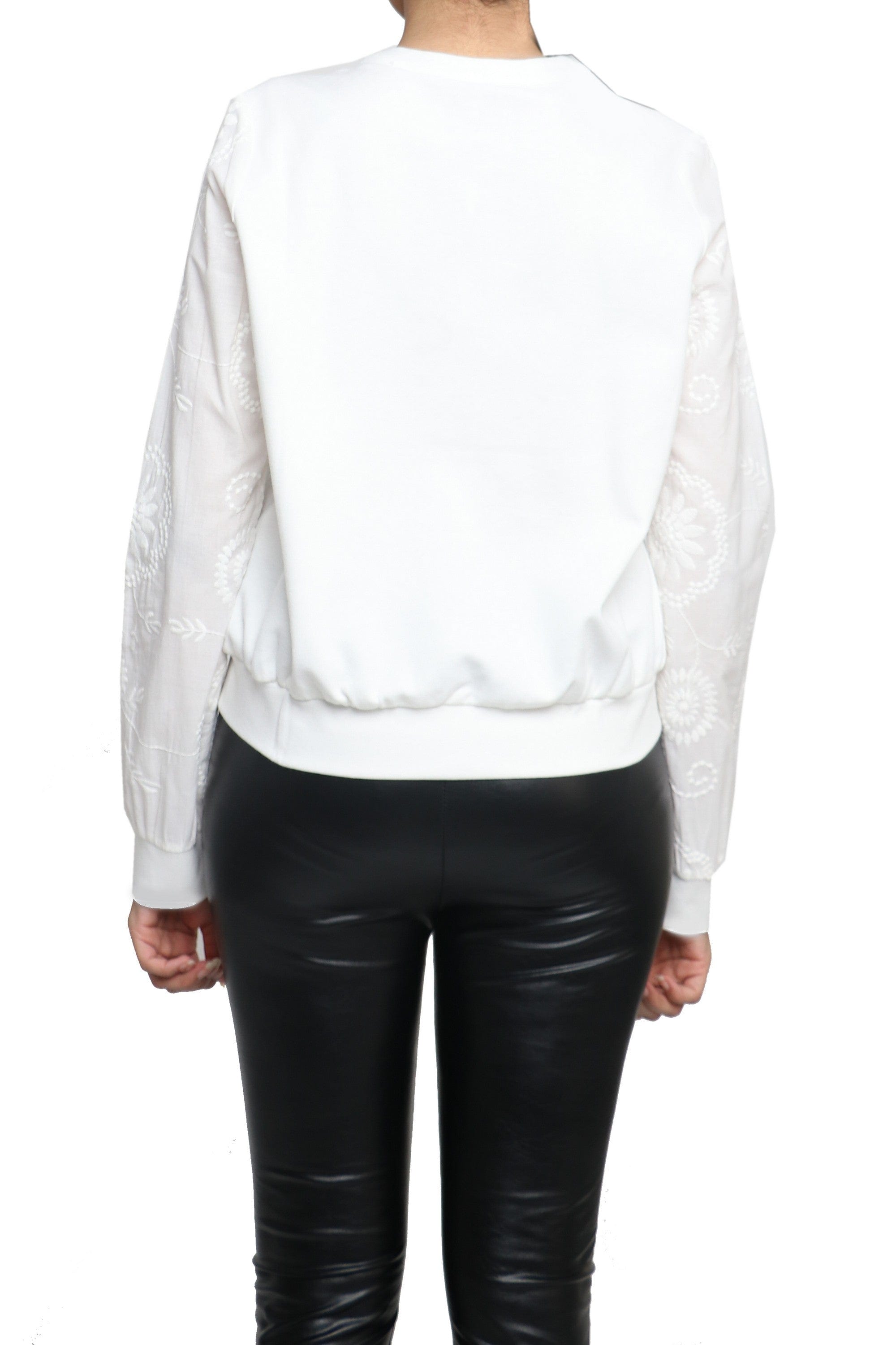 داليدرس جاكيت سادة بسحاب كم طويل نسائي أوف وايت