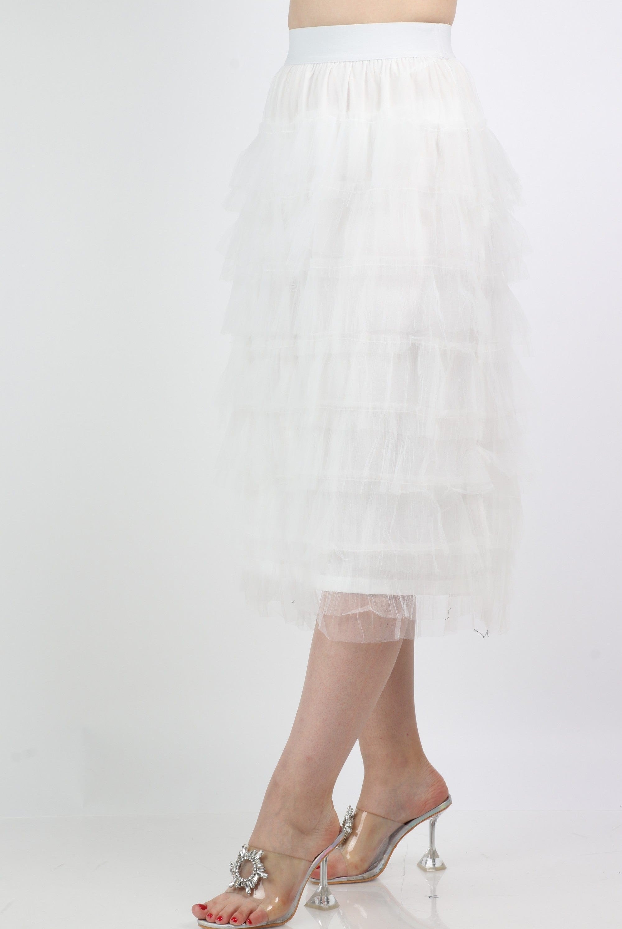 داليدرس تنورة ميدي شيفون سادة بكرانيش