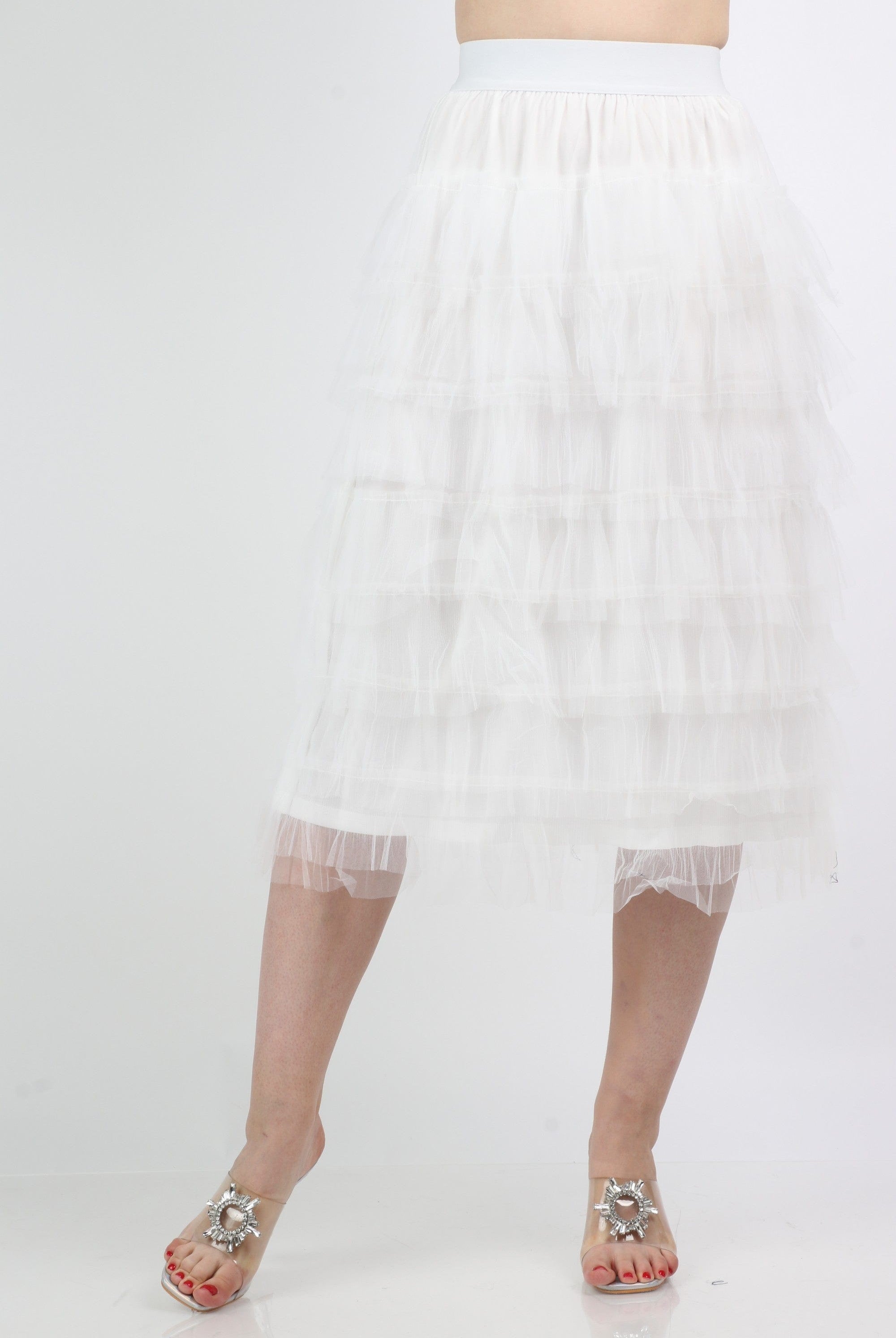 داليدرس تنورة ميدي شيفون سادة بكرانيش