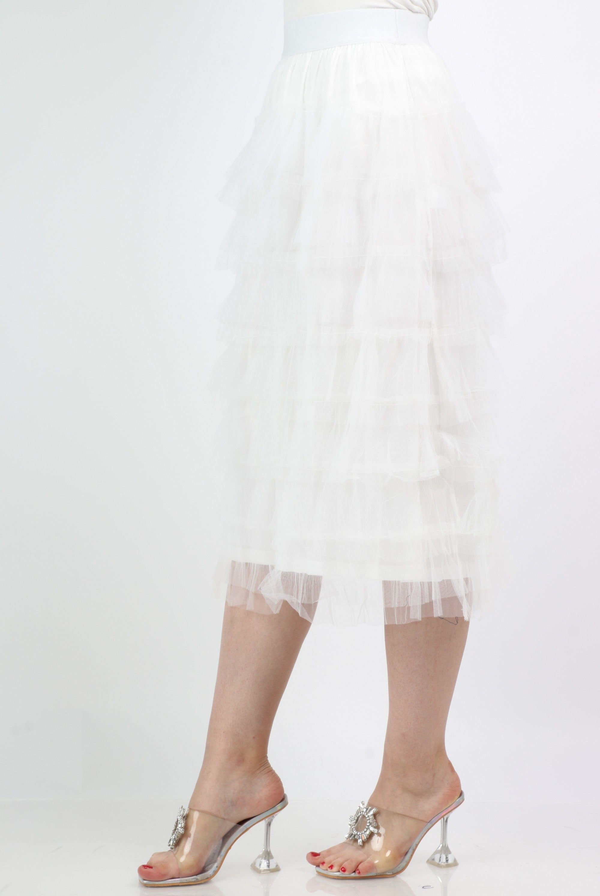 داليدرس تنورة ميدي شيفون سادة بكرانيش