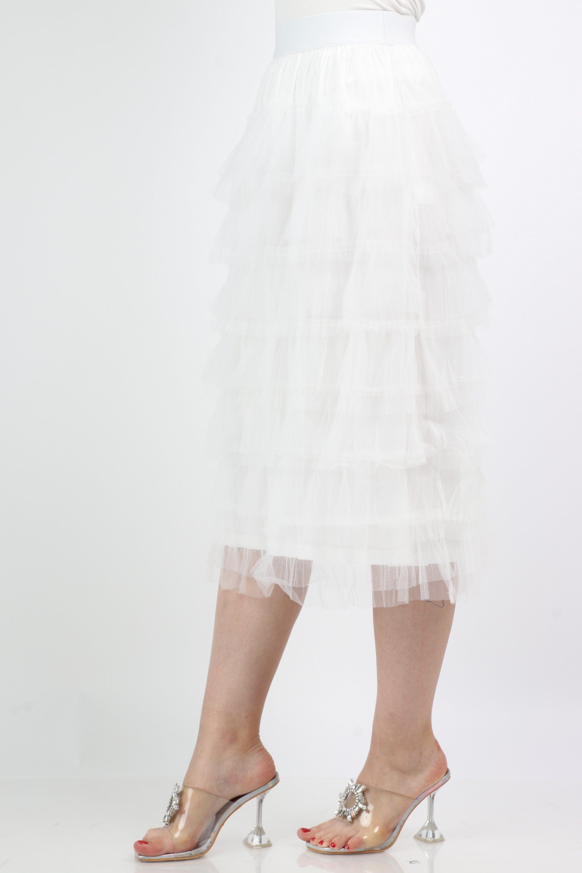 داليدرس تنورة ميدي شيفون سادة بكرانيش