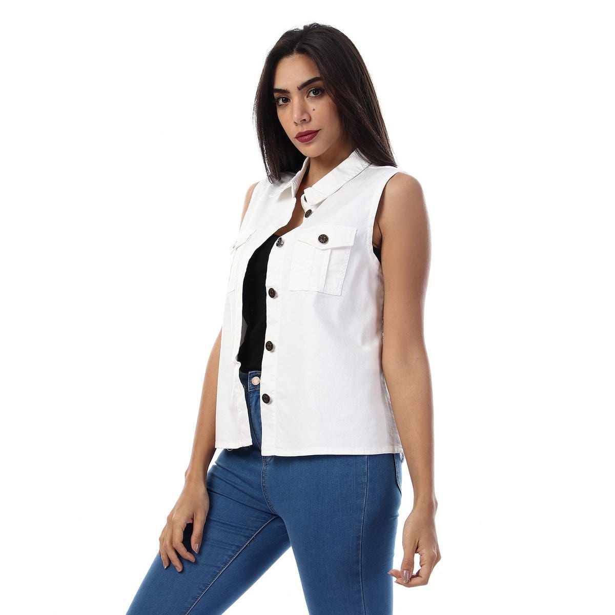 داليدرس فيست بجيوب على الصدر أوف وايت