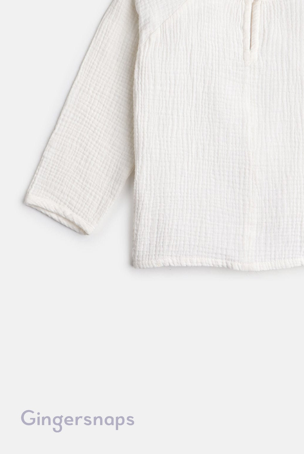 جينجرسنابس قميص بدون ازرار أولادي بكشكشة بكم أوف وايت