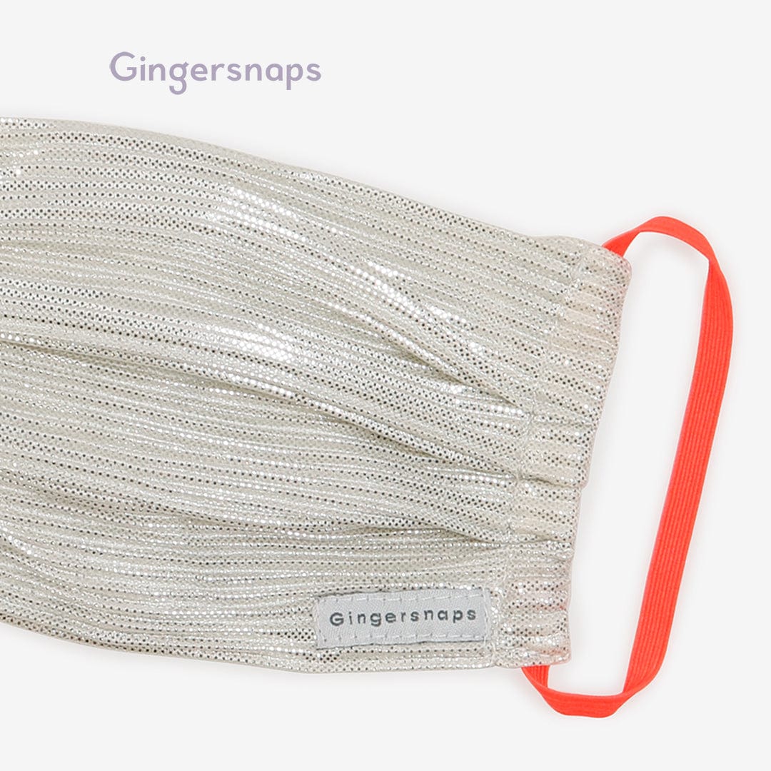جينجرسنابس كمامة بناتي لامعة وأساتك مطاطية فضة