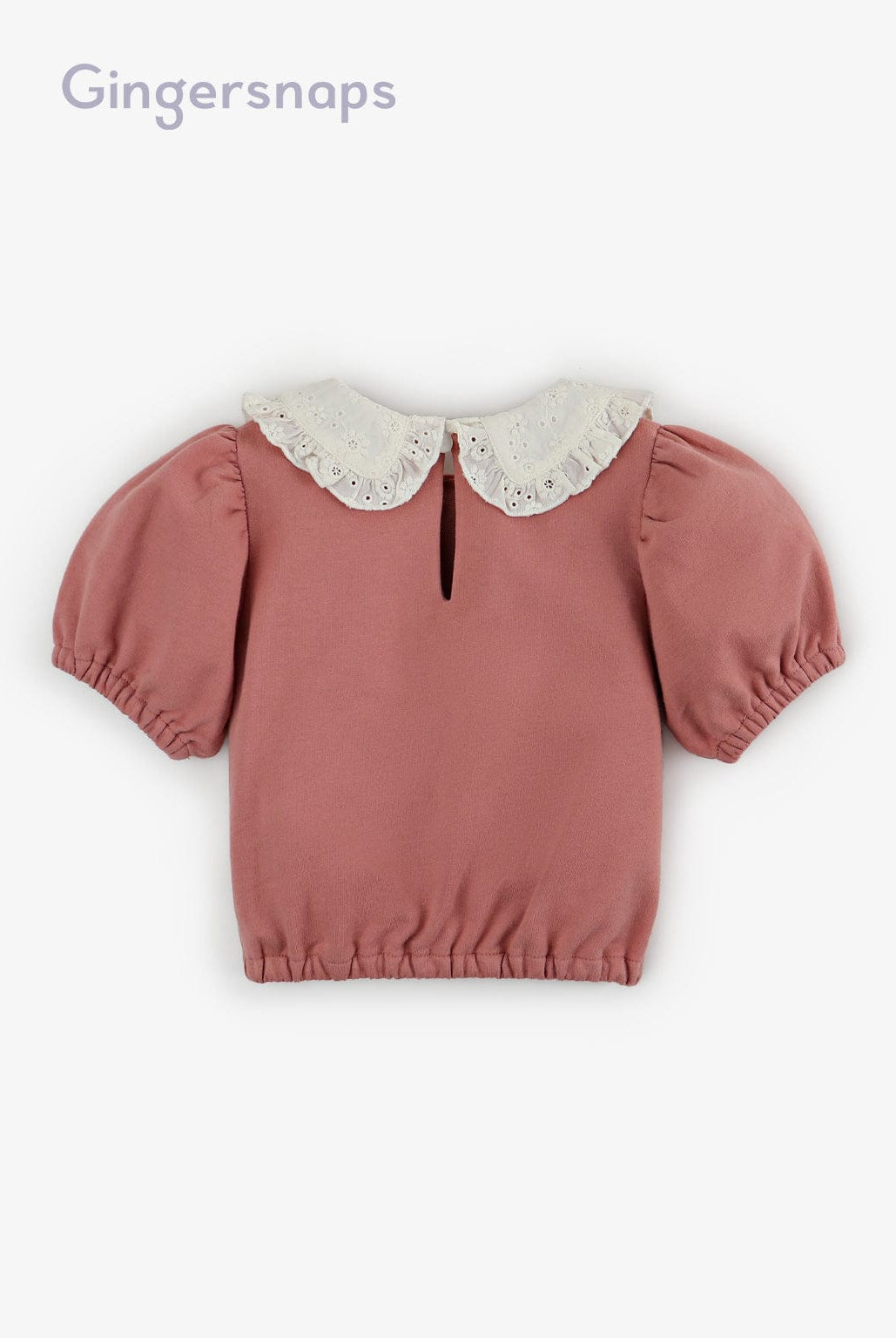 جينجرسنابس بلوزة بناتي سادة نص كم بف وردي