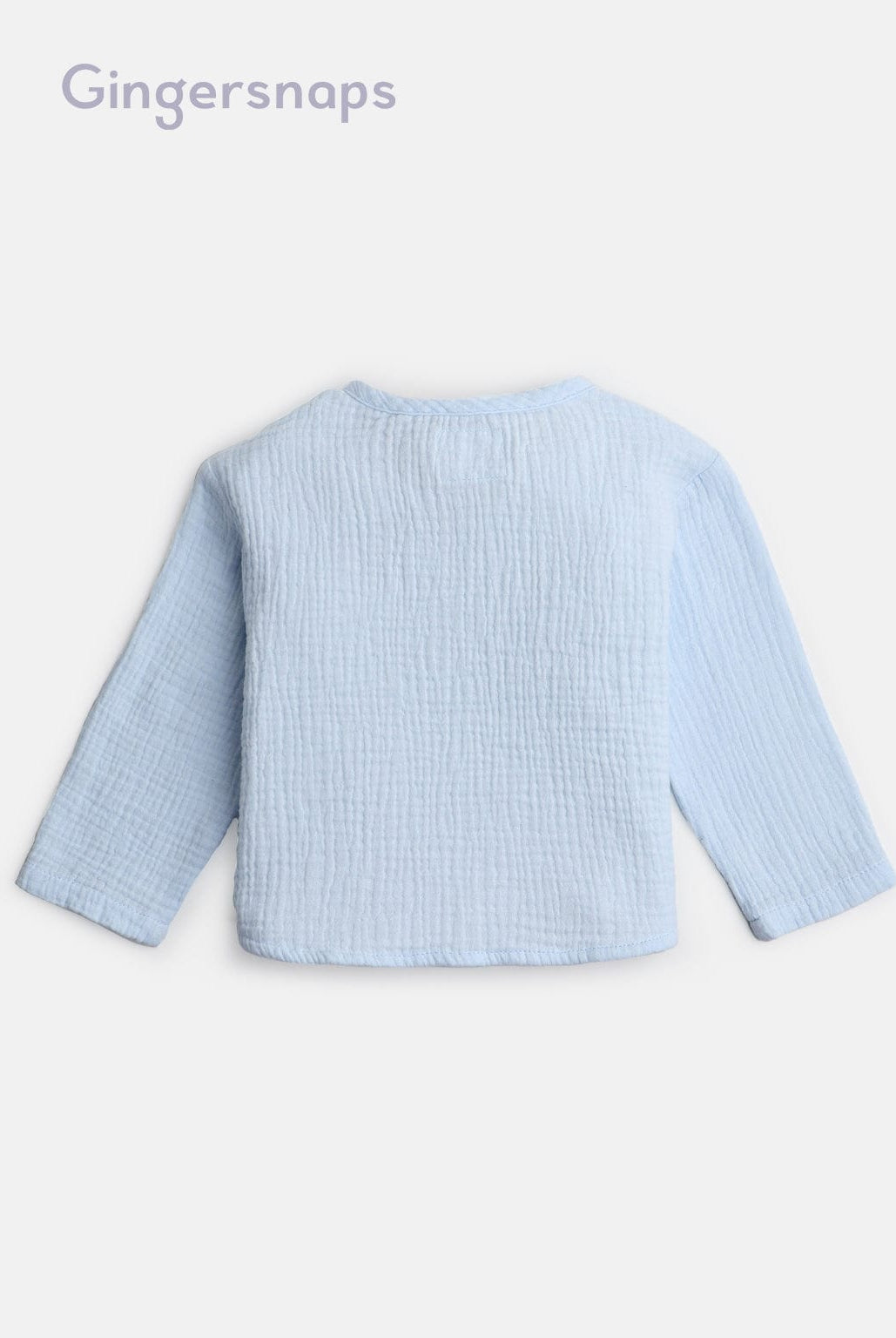 جينجرسنابس قميص منقوش كم طويل أولادي رضع أزرق فاتح