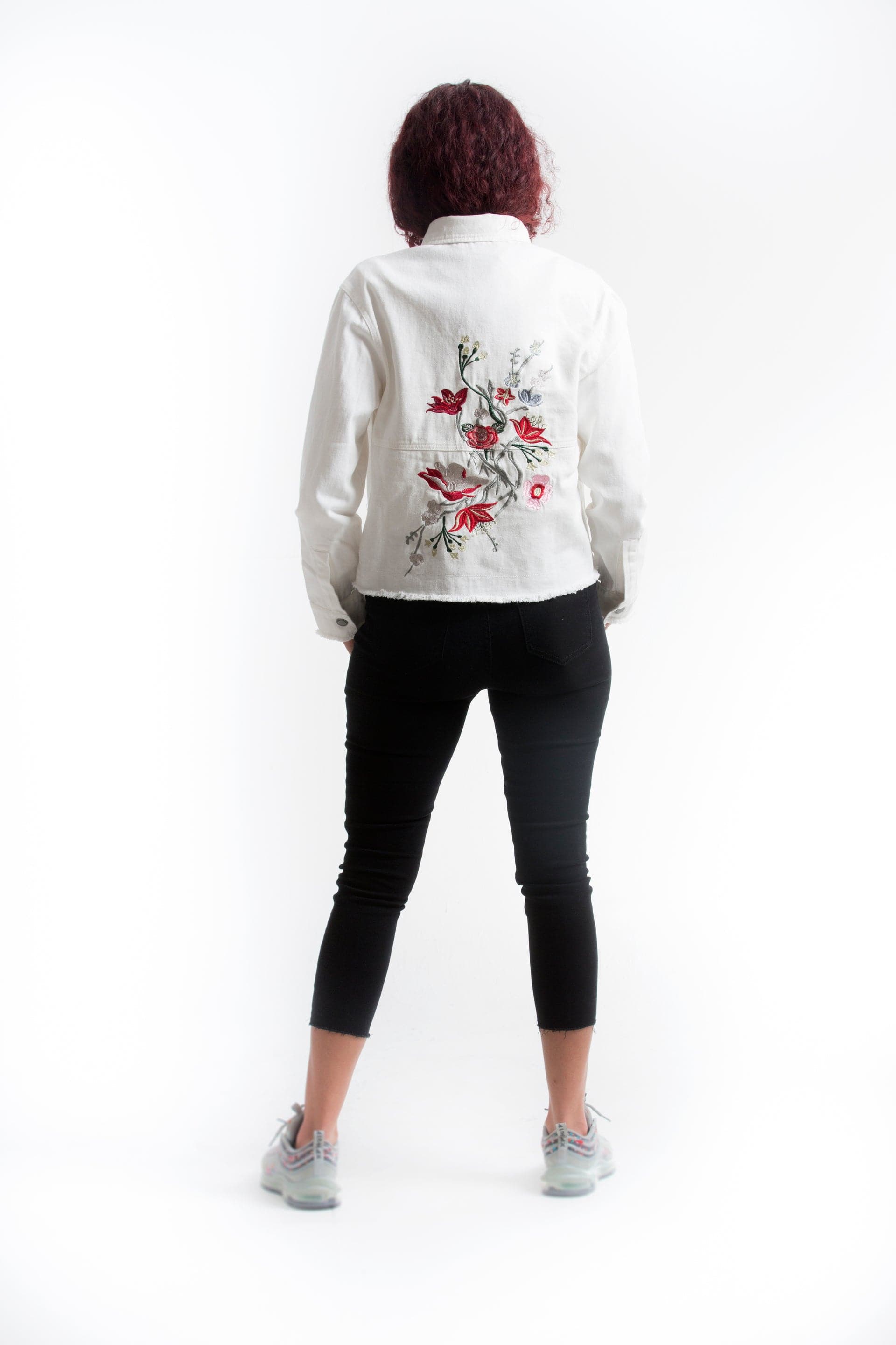 كيتشن جاكيت قصير قطني نسائي بجيوب أمامية