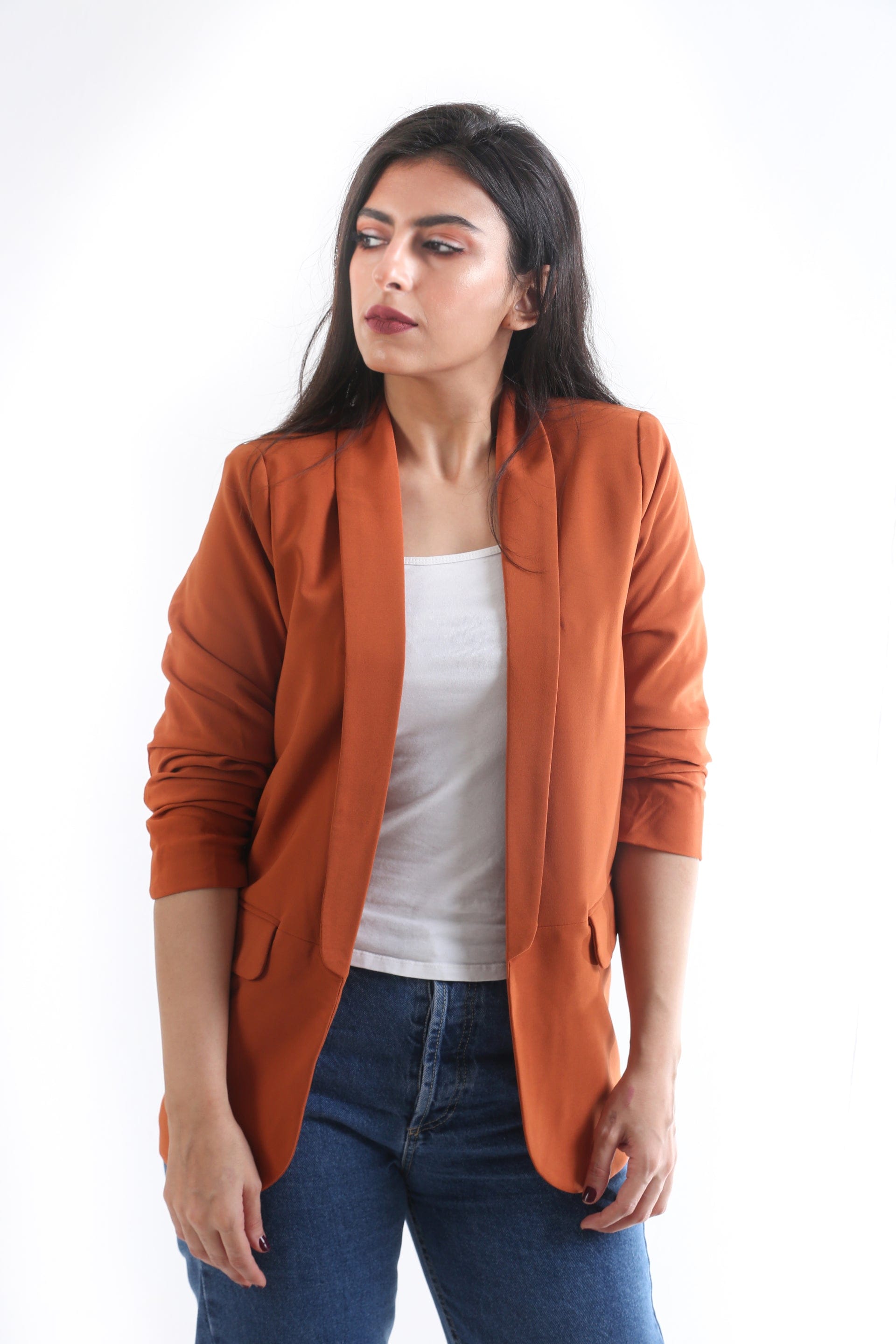 نتشي جاكيت رسمي نسائي سادة 3/4 كم ساده