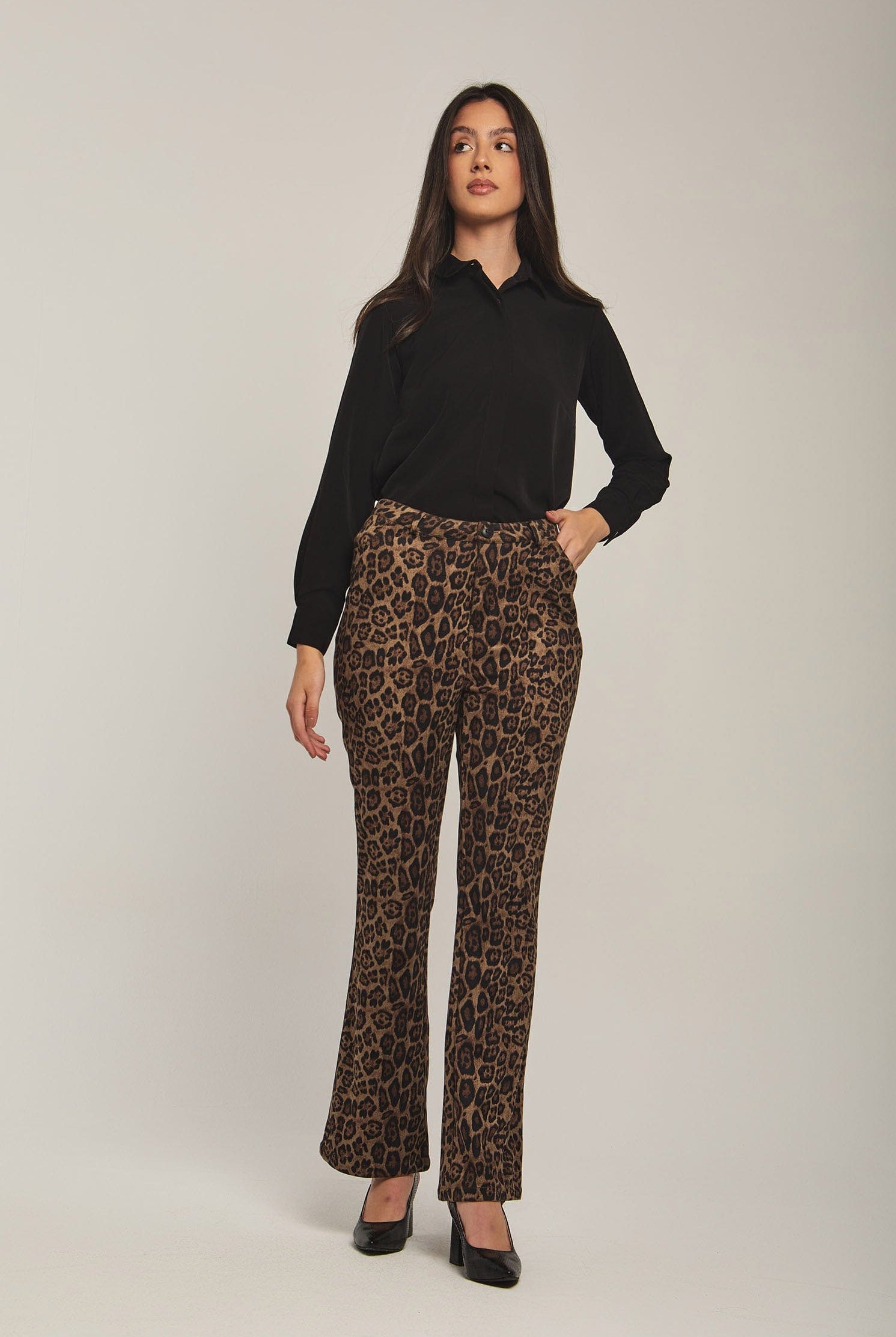 داليدرس بنطلون نسائي تايجر واسع من أسفل برتقالي محترق