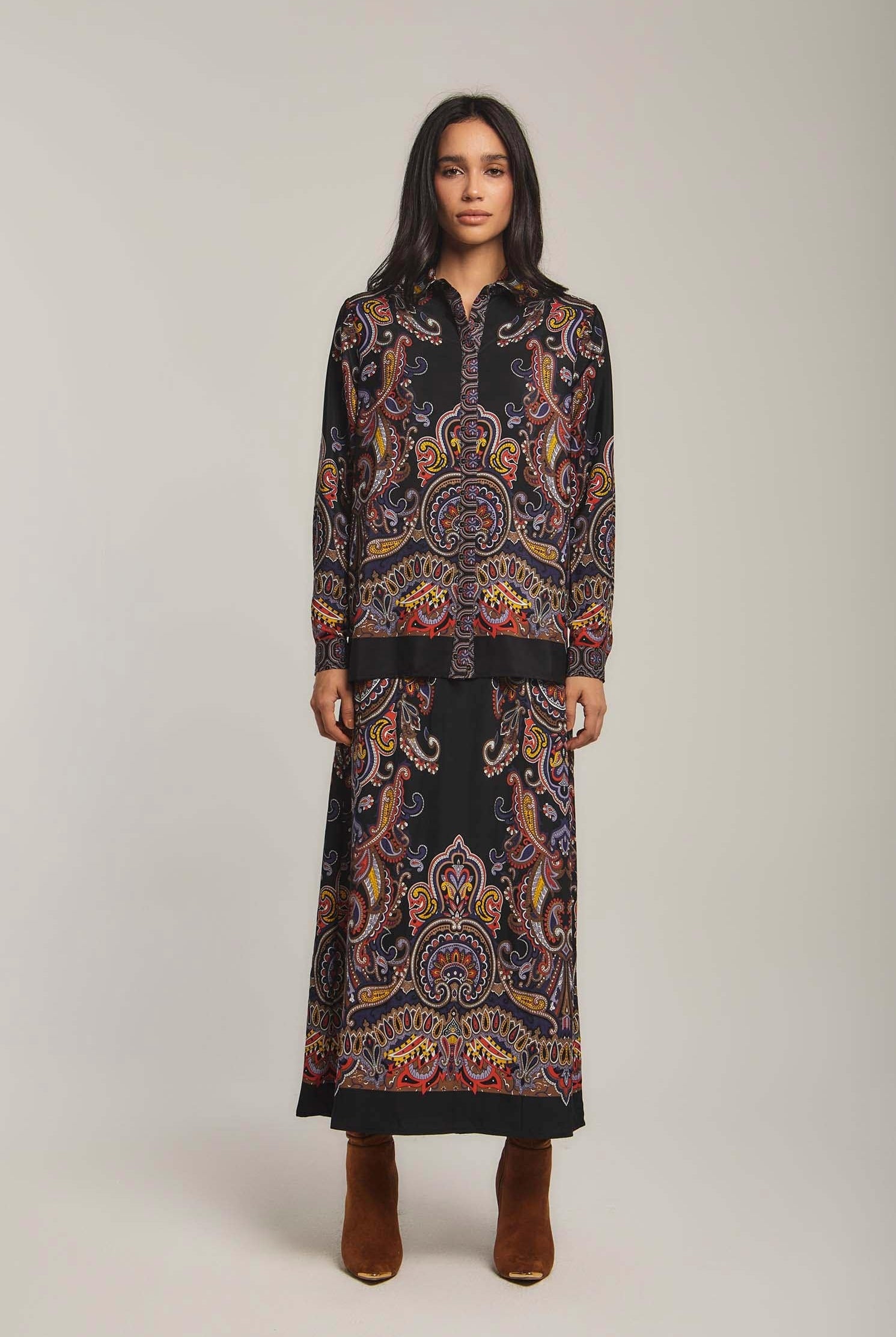 داليدرس بلوزة نسائية مزخرفة شيفون متعدد الألوان