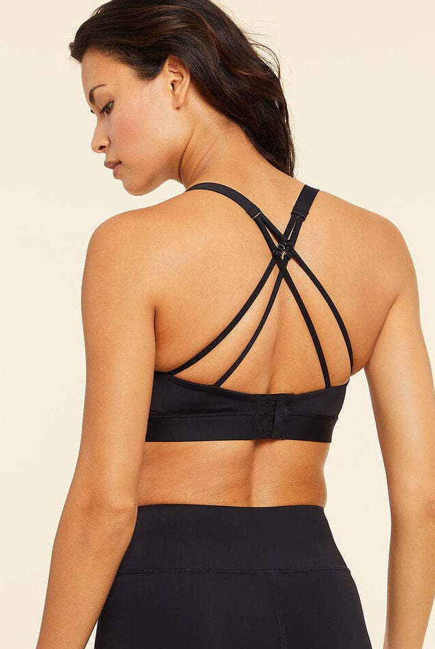 اتام برا رياضي سادة بحمالات وخطين جانبين وياقة مربعة نسائي