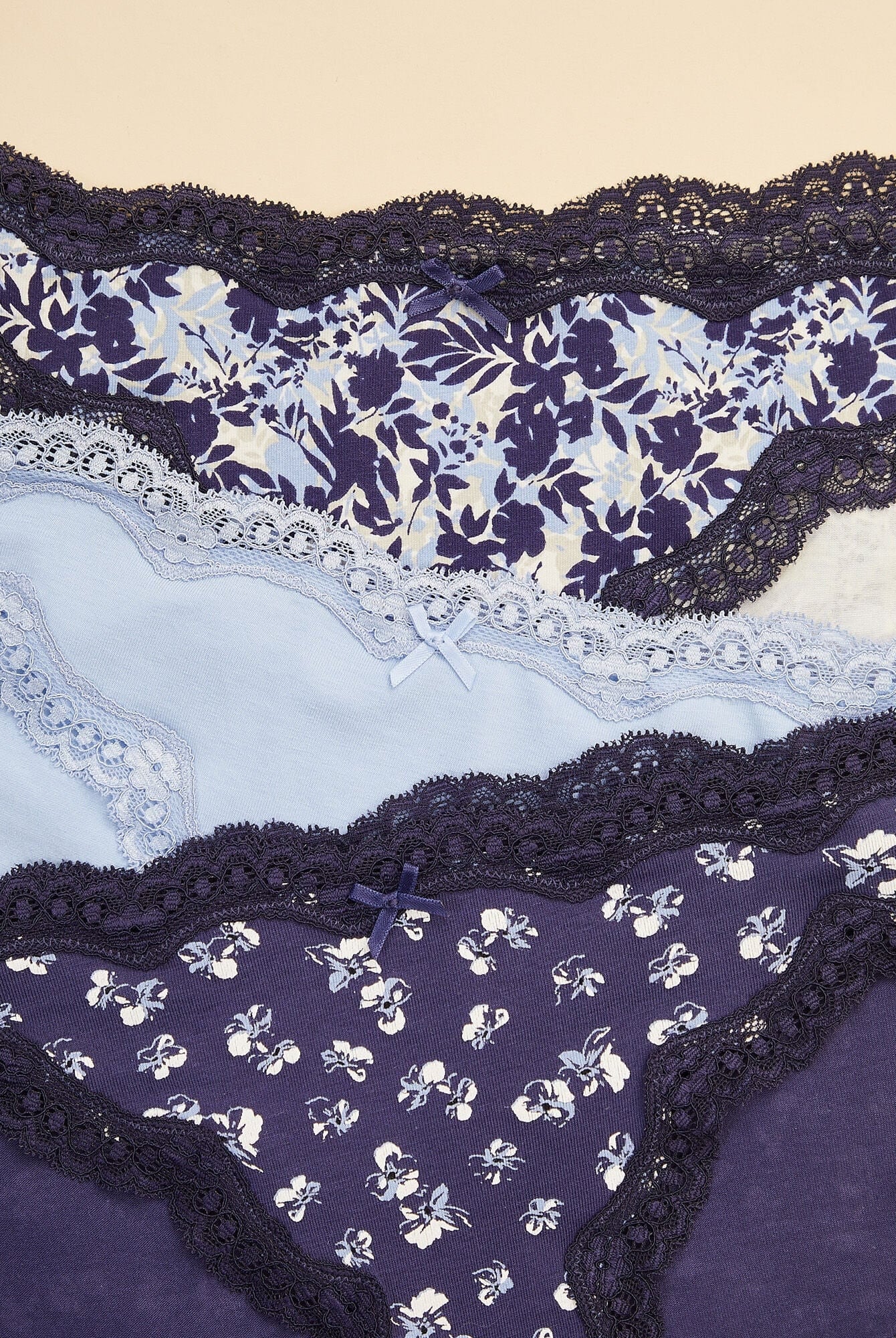 اتام سروال مشجر مزين بدانتيل نسائي أزرق غامق