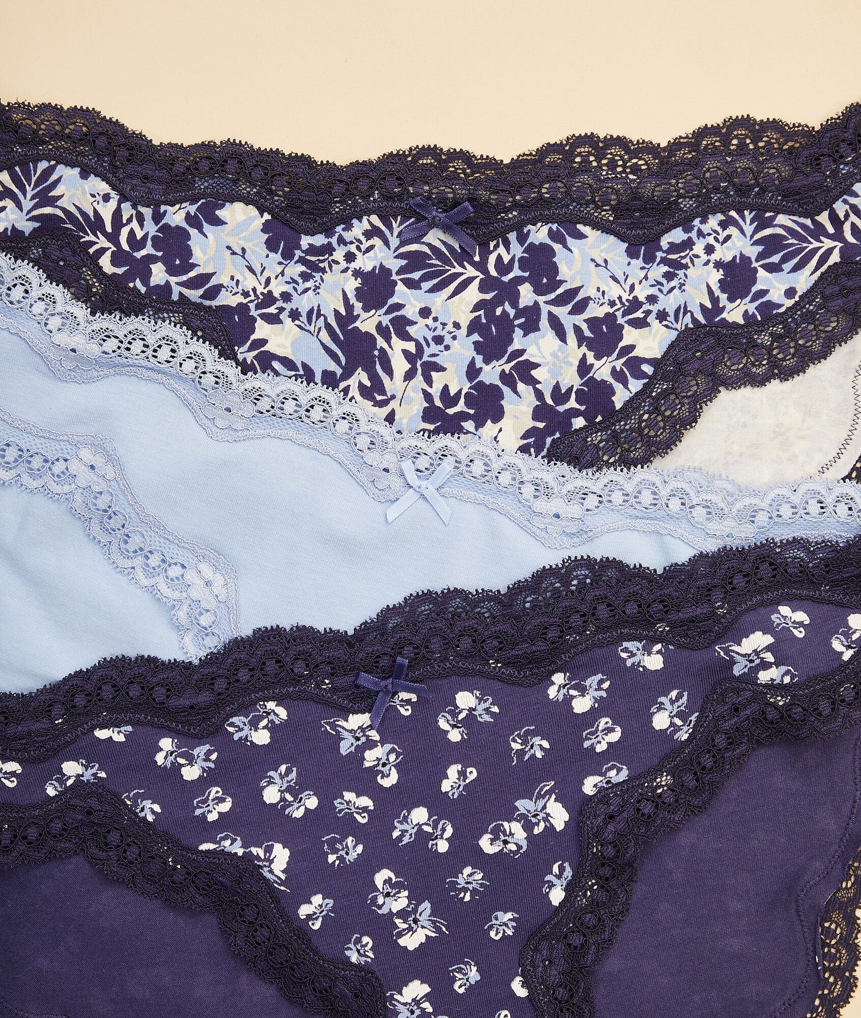 اتام سروال مشجر مزين بدانتيل نسائي أزرق غامق