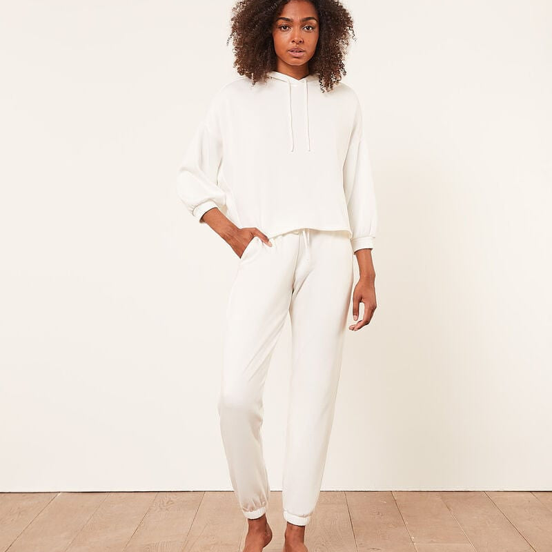 اتام سويت بانتس رياضي طويل واسع مع رباط على الخصر نسائي بيج فاتح