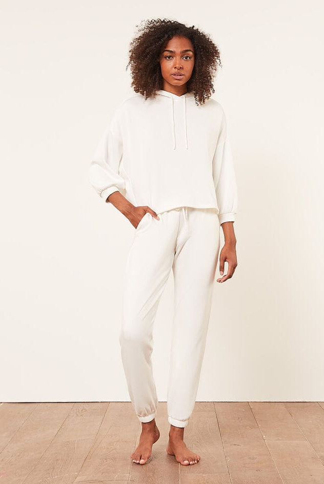 اتام سويت بانتس رياضي طويل واسع مع رباط على الخصر نسائي بيج فاتح