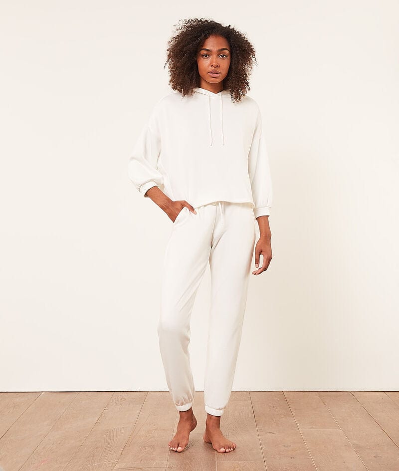 اتام سويت بانتس رياضي طويل واسع مع رباط على الخصر نسائي بيج فاتح